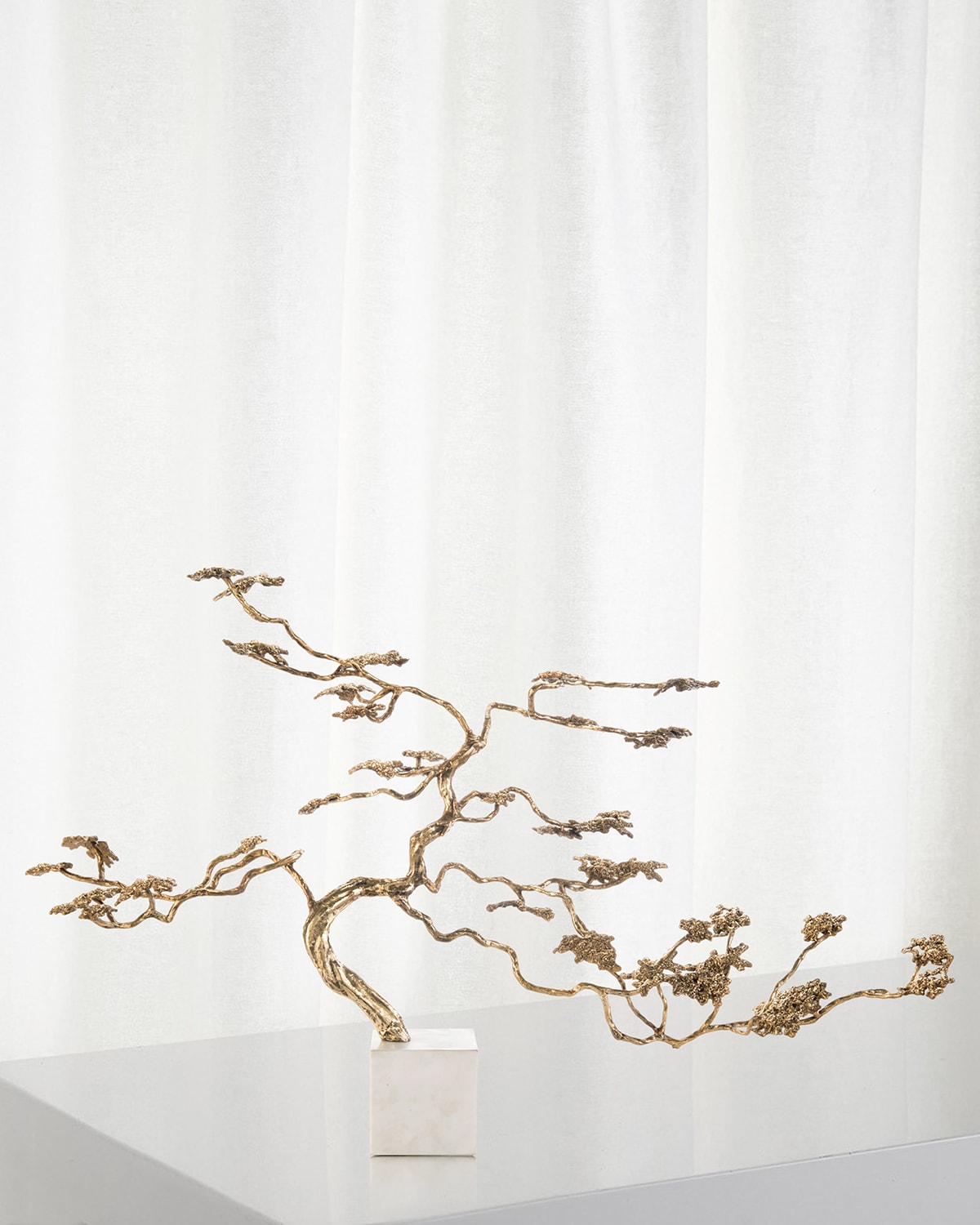 John-richard Collection Bonsai In Brass In White/gold