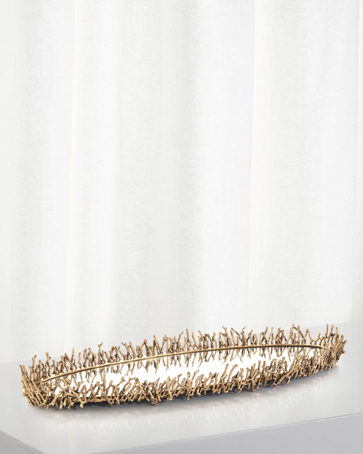 Shop John-richard Collection Brass Twigs Plateau Tray In Gold
