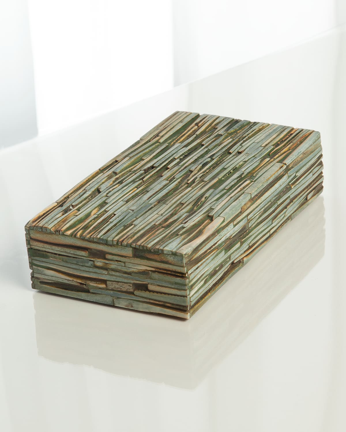 Global Views Chiseled Bone Small Box In Multi