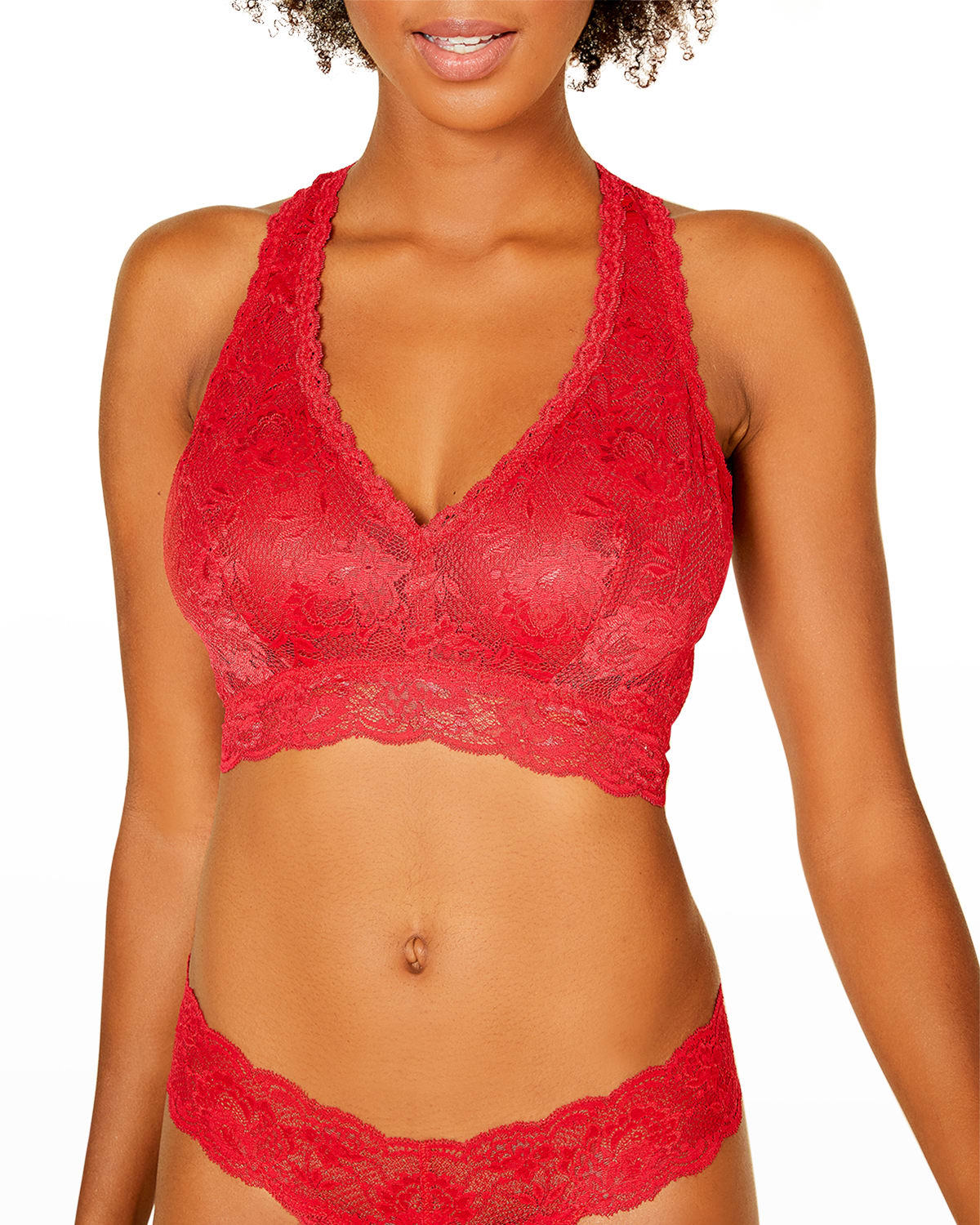 Cosabella Never Say Never Curvy Racie Racerback Bralette In Bright Red