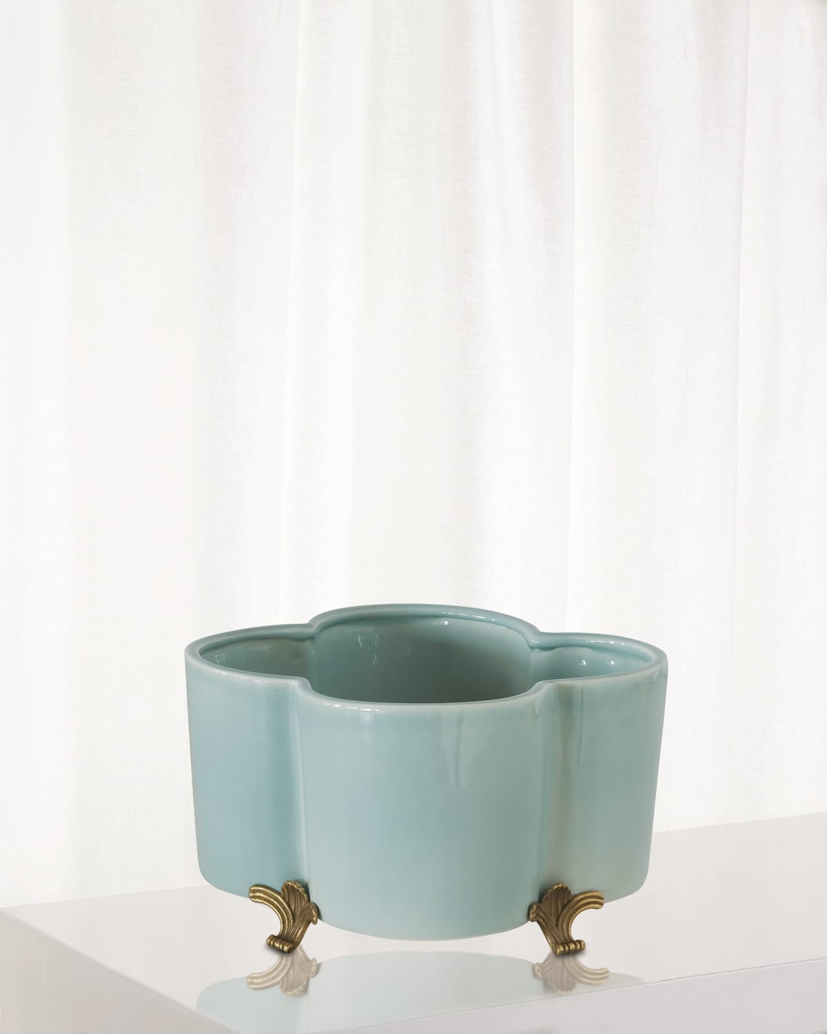 Port 68 Celadon Quatrefoil Planter In Green