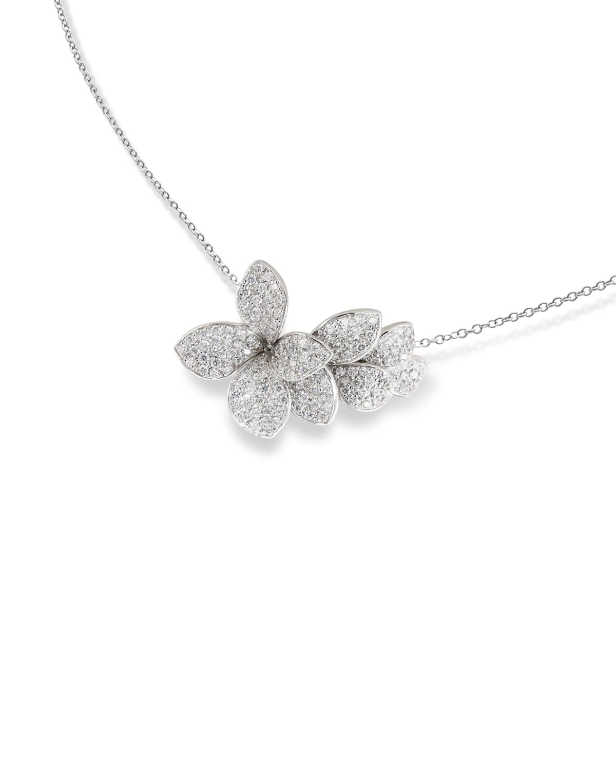 Giardini Segreti 18k White Gold Short Diamond Pendant Necklace