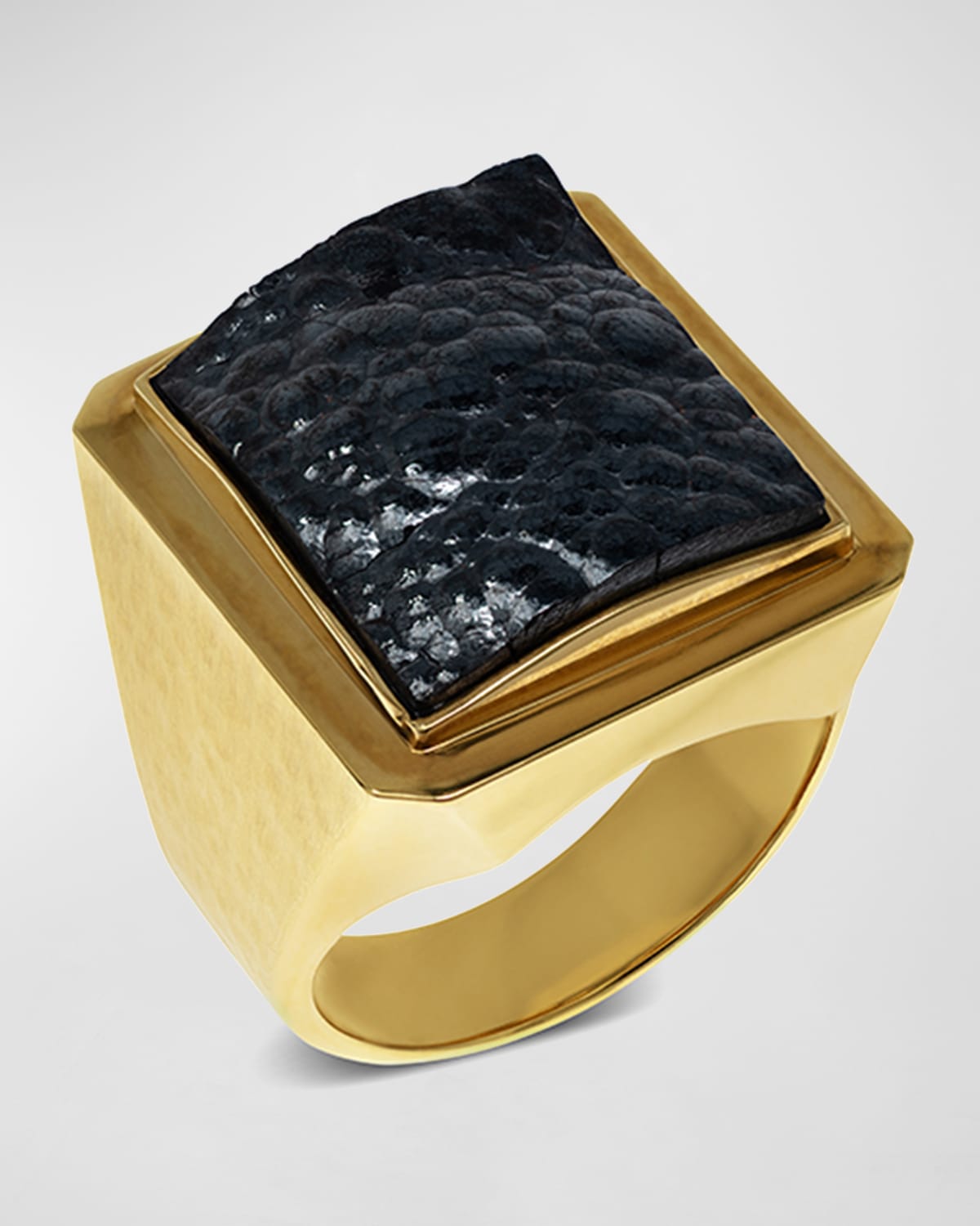 Men's Hematite 18k Gold Ring