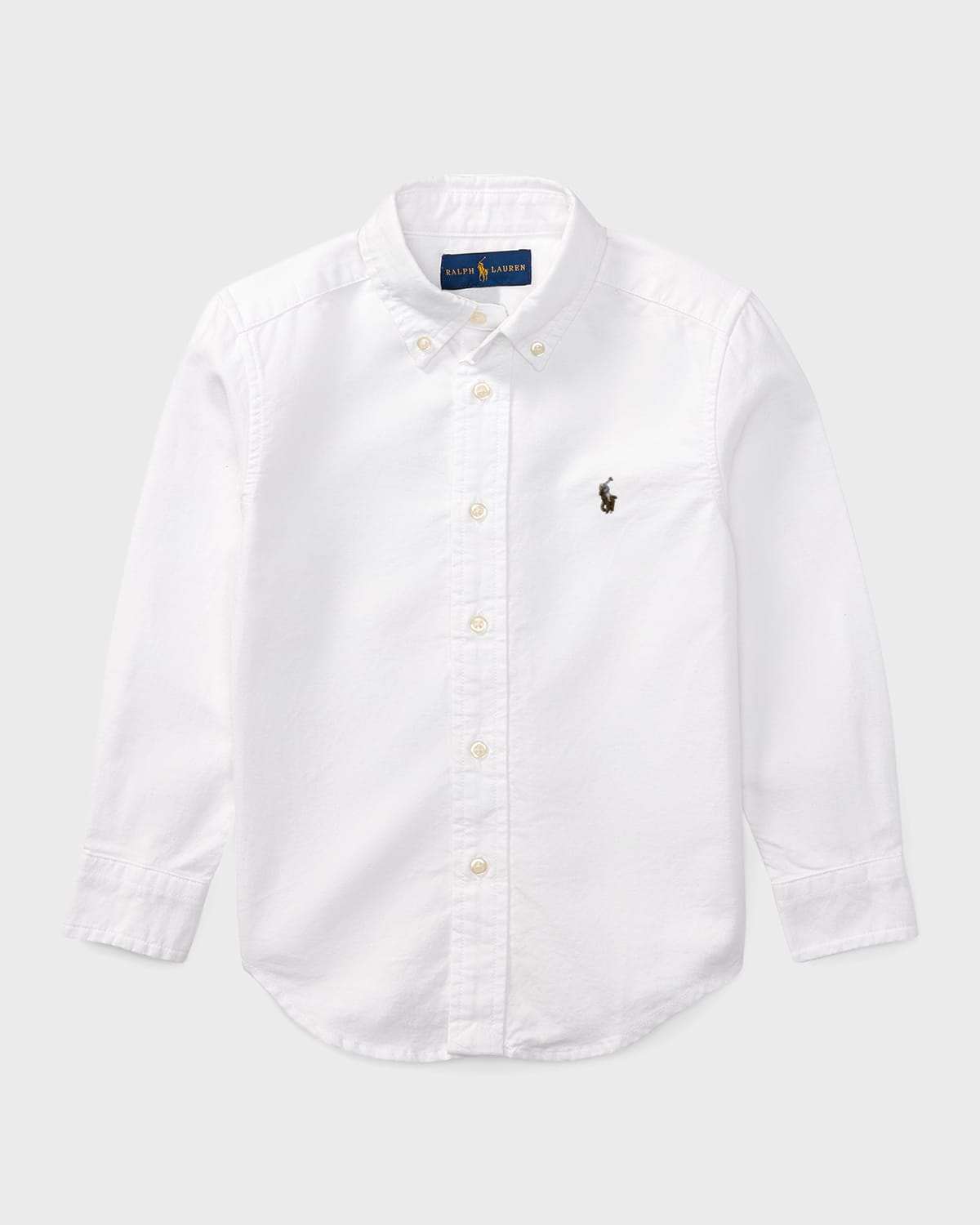 Polo Ralph Lauren Embroidered Logo Cotton Shirt In White