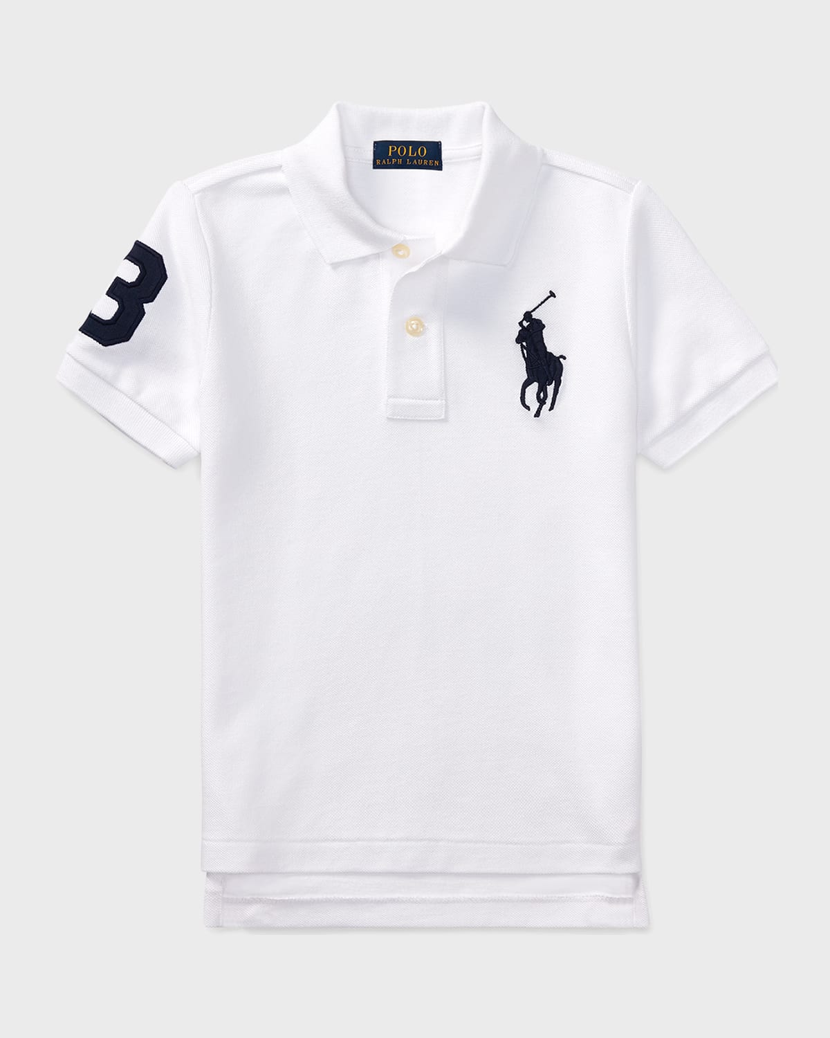 Shop Ralph Lauren Boy's Big Pony Pique Knit Polo In White