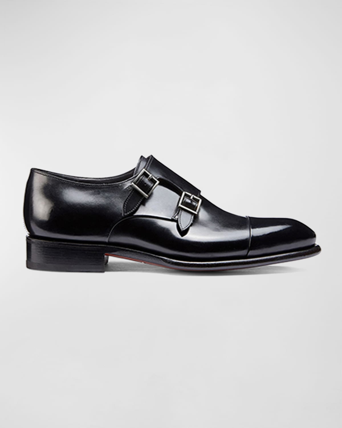 Shop Santoni Men's Ira Double-monk Loafers In Black