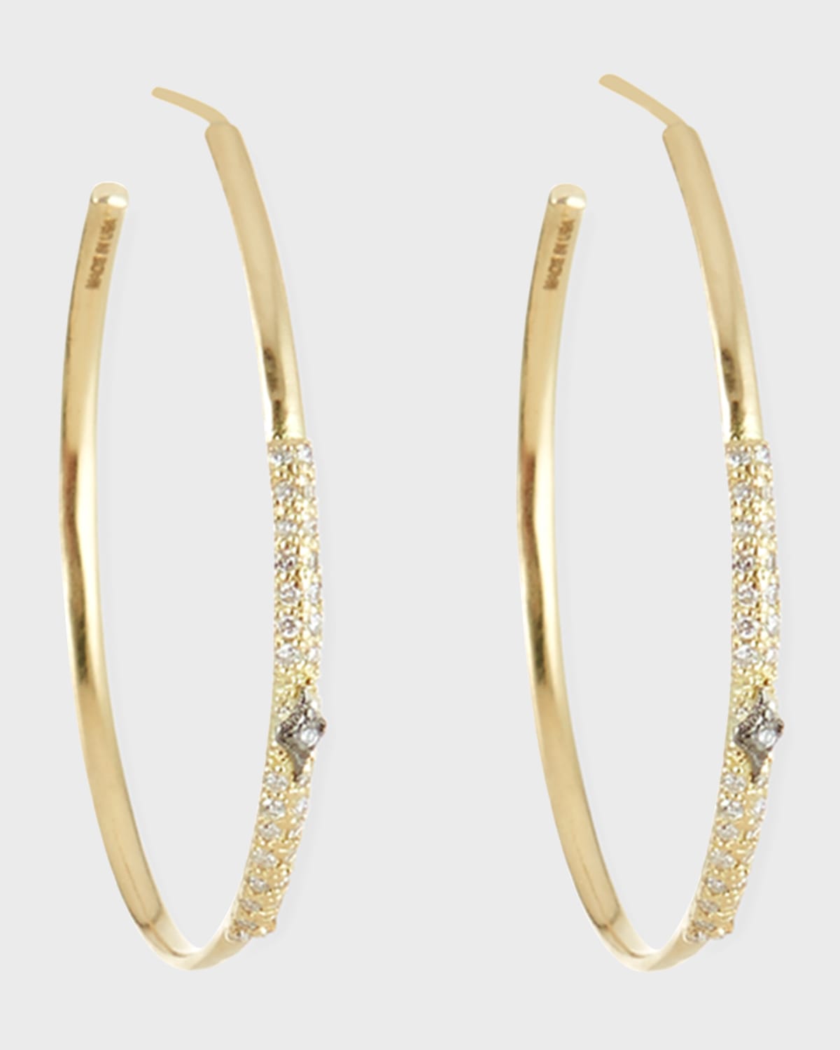 Armenta Old World Diamond Hoop Earrings W/ 18k Gold