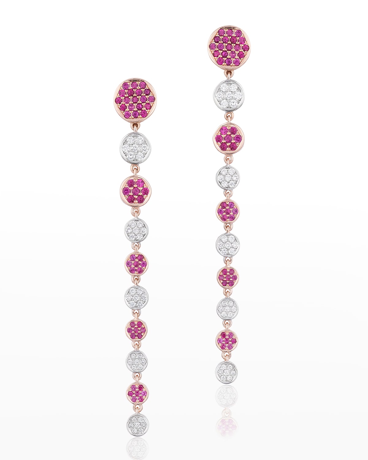 Rose Gold Diamond and Ruby Earrings