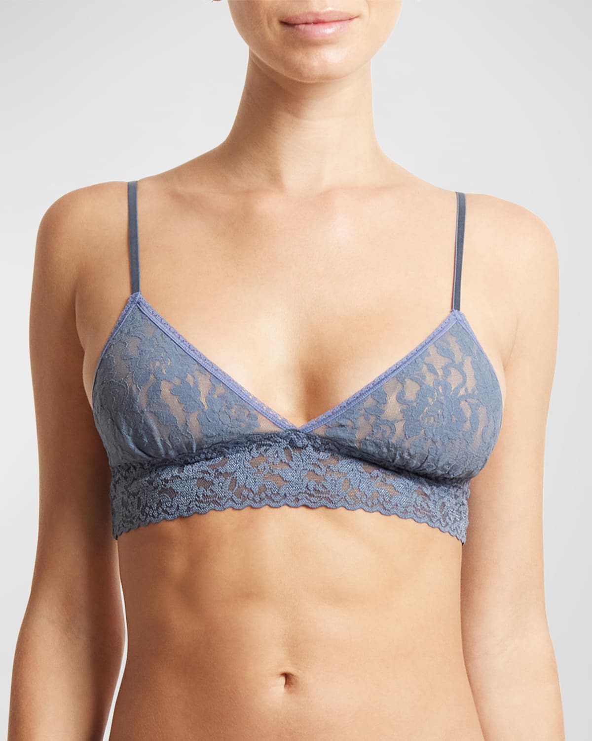 Shop Hanky Panky Signature Lace Padded Triangle Bralette In Tour Guide (blue)