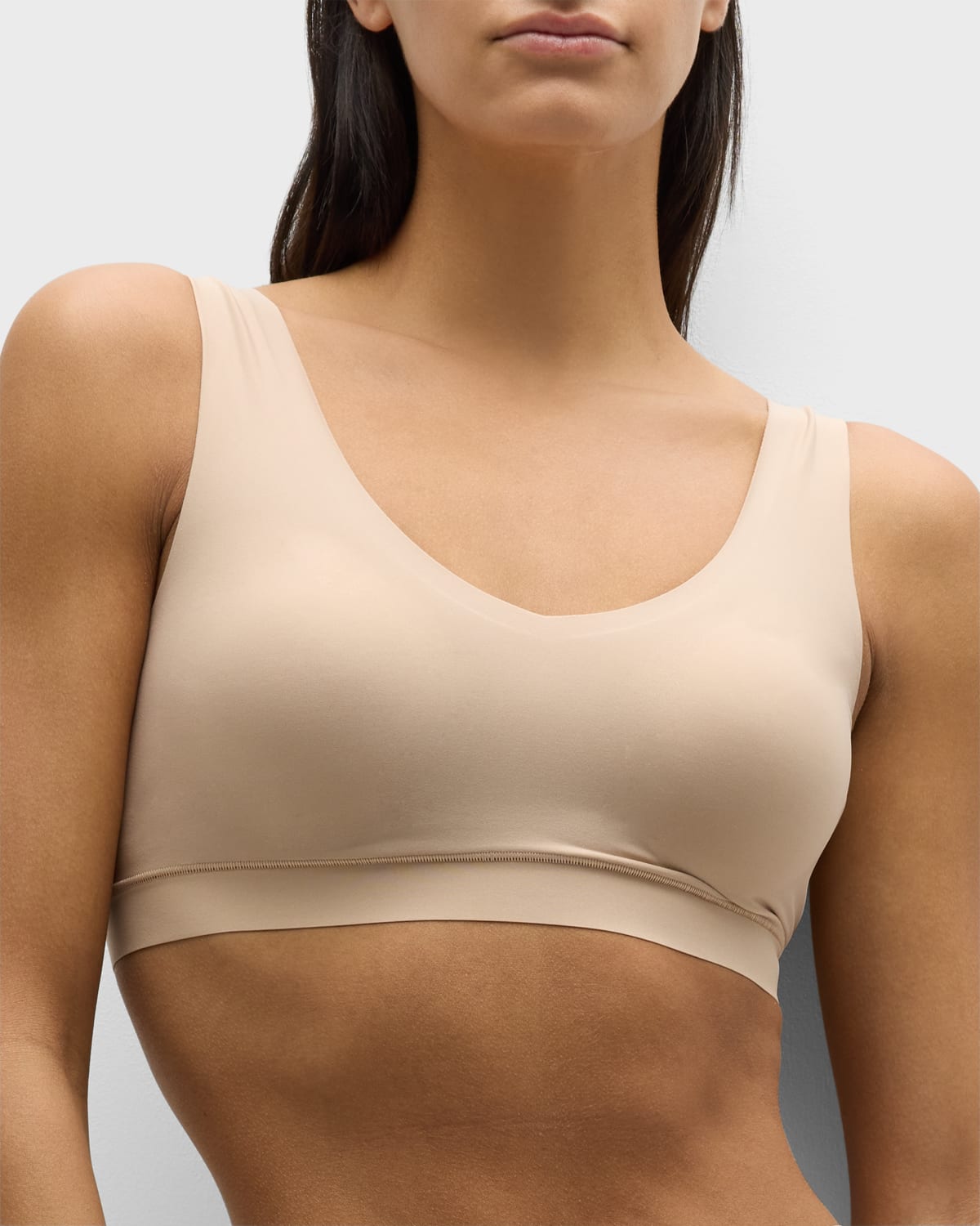 Shop Chantelle Soft Stretch Padded Crop Top Soft Bra In Nude