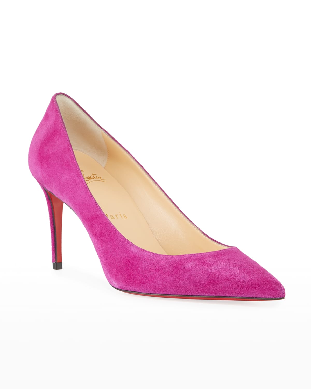 Shop Christian Louboutin Kate 85mm Suede Red Sole Pumps In Jeans
