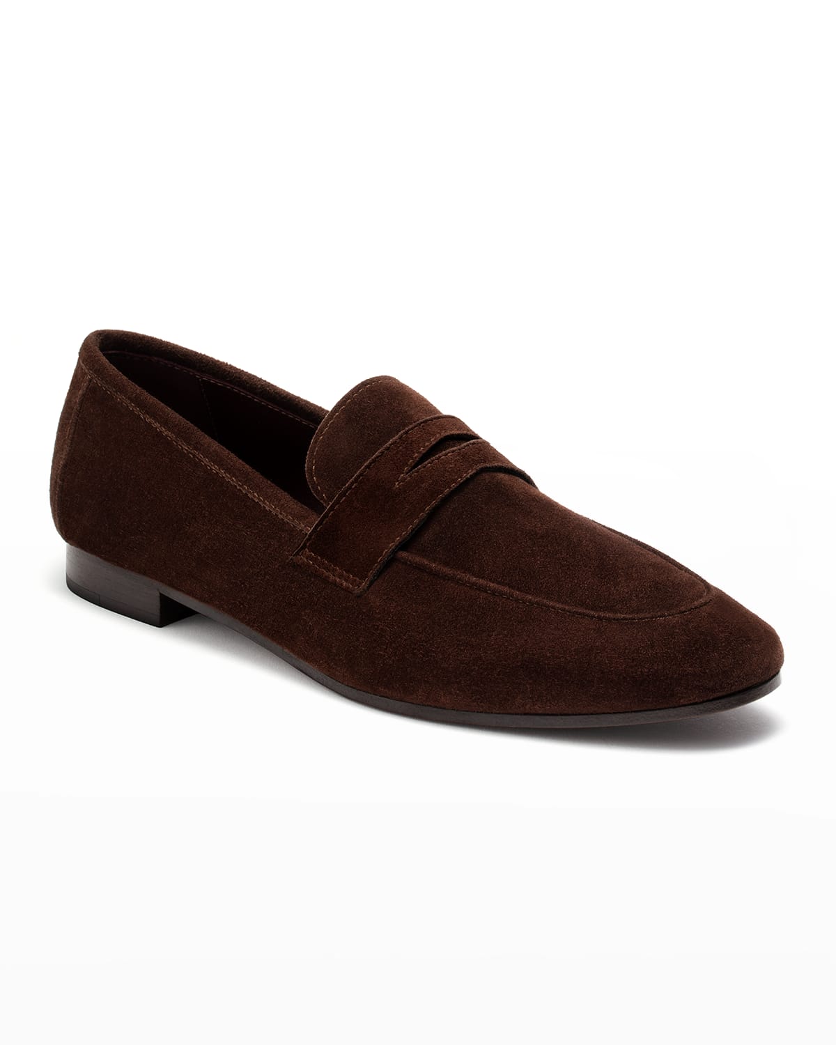 Bougeotte Coffee Suede Flat Loafers In Espresso