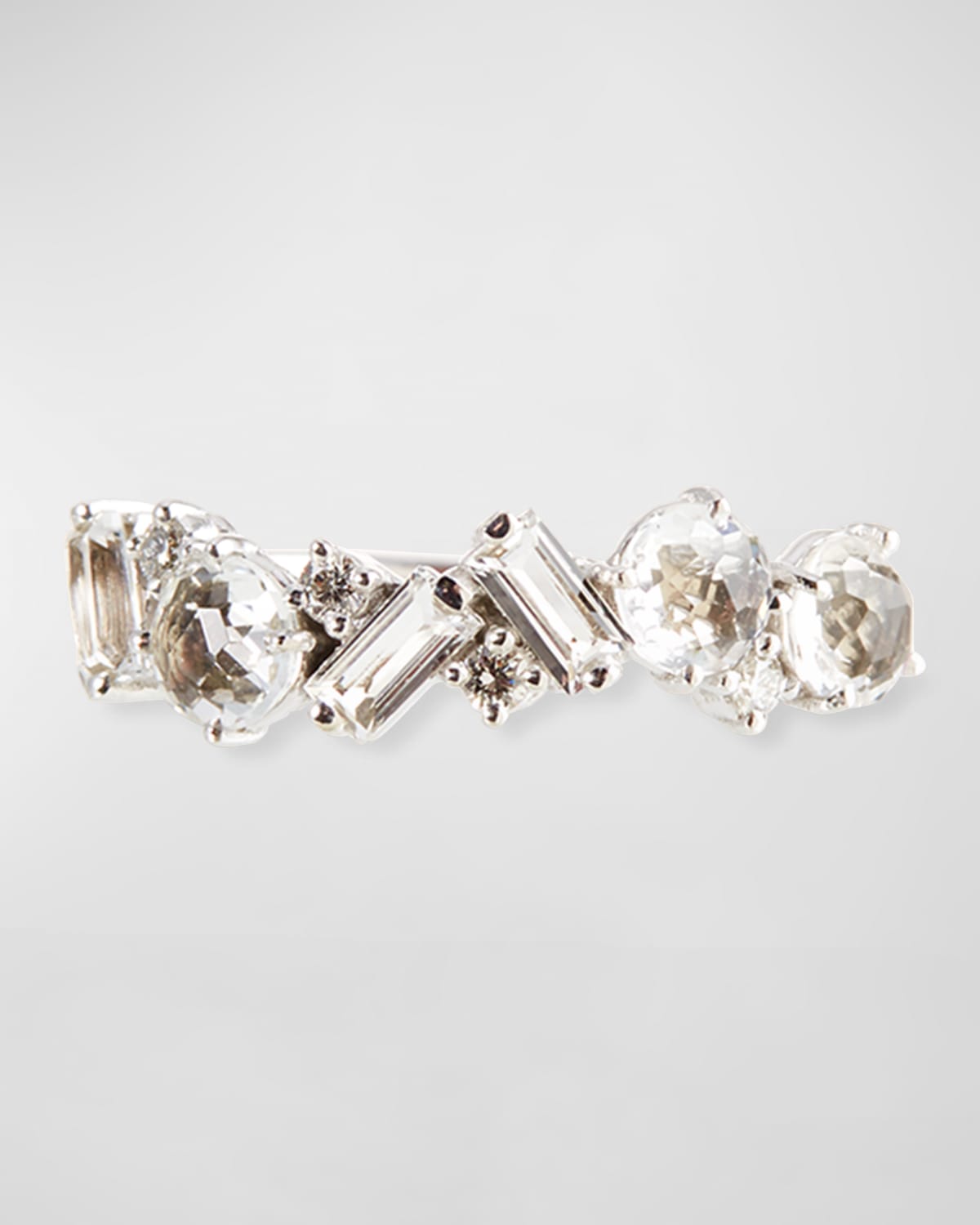 KALAN by Suzanne Kalan Bloom 14k White Gold Amalfi Mix Ring, White, Size 4-8.5