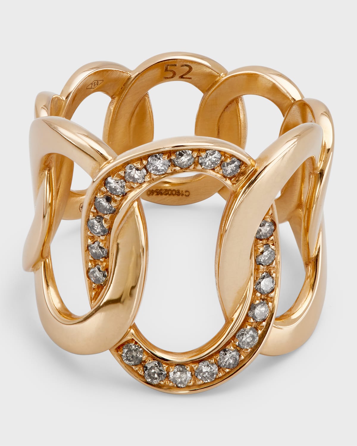 Brera 18K Rose Gold Ring with Diamonds - Size 52