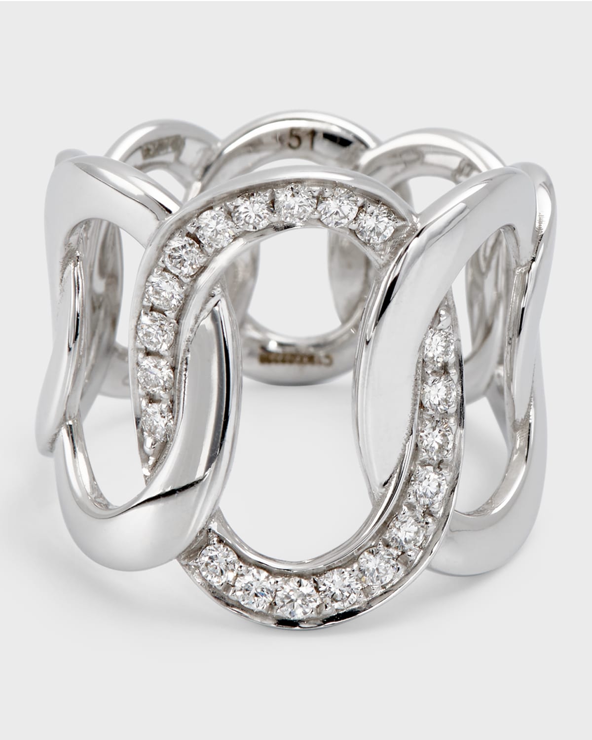 Brera 18K White Gold Ring with Diamonds - Size 51