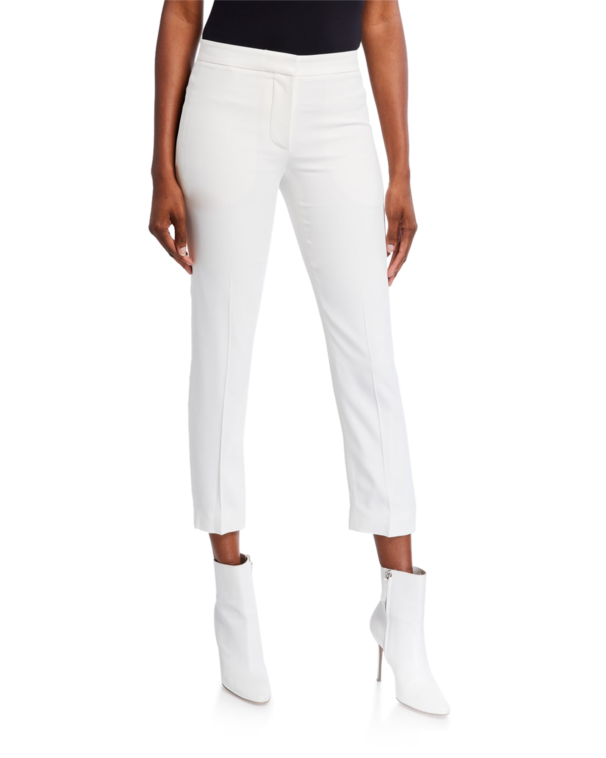 Alexander Mcqueen Leaf Flared-cuff Crepe Trousers In Ivory