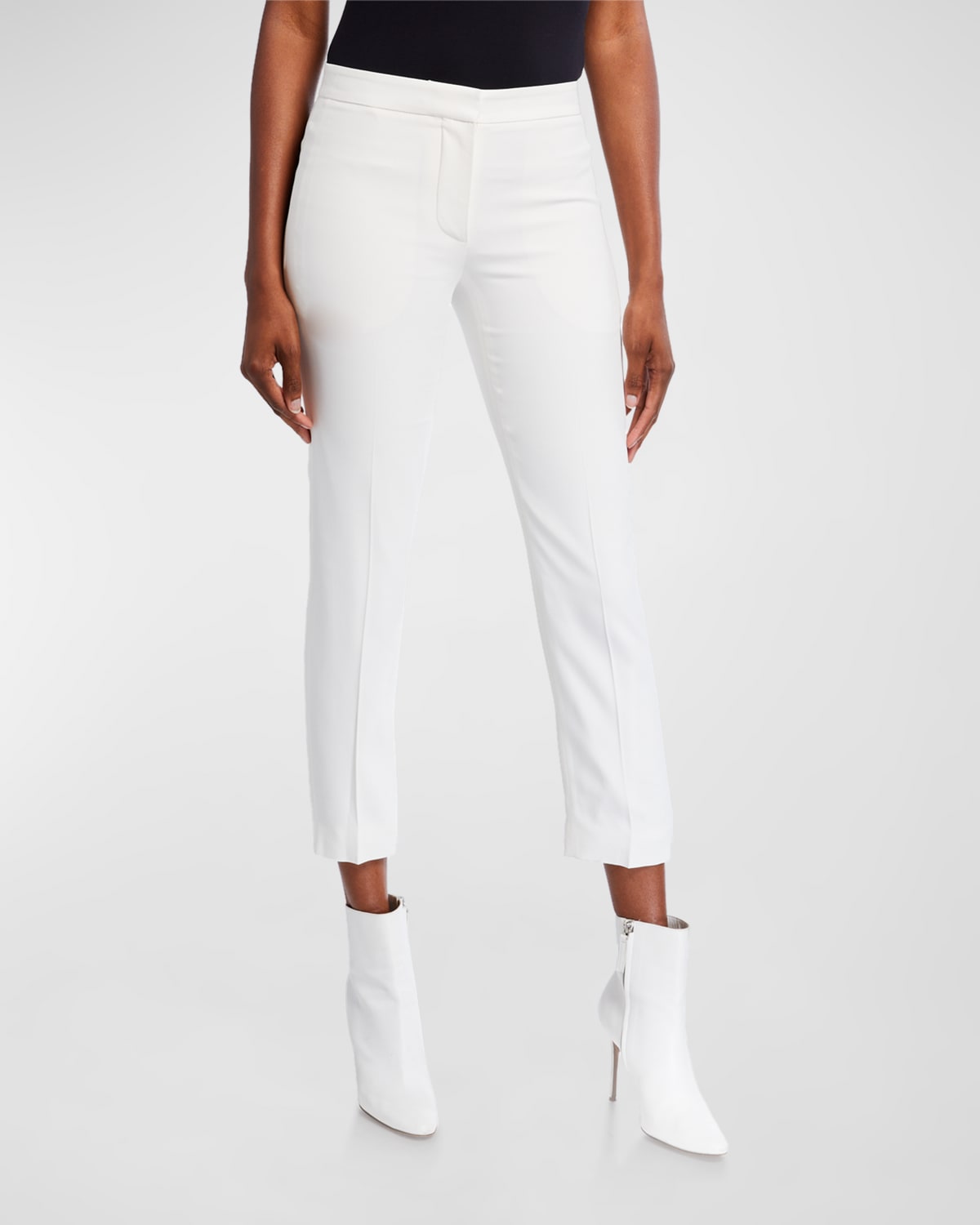 Alexander Mcqueen Leaf Flared-cuff Crepe Trousers In Ivory