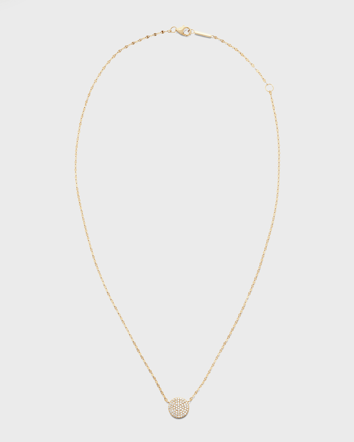 14k Diamond Pave Disc Pendant Necklace