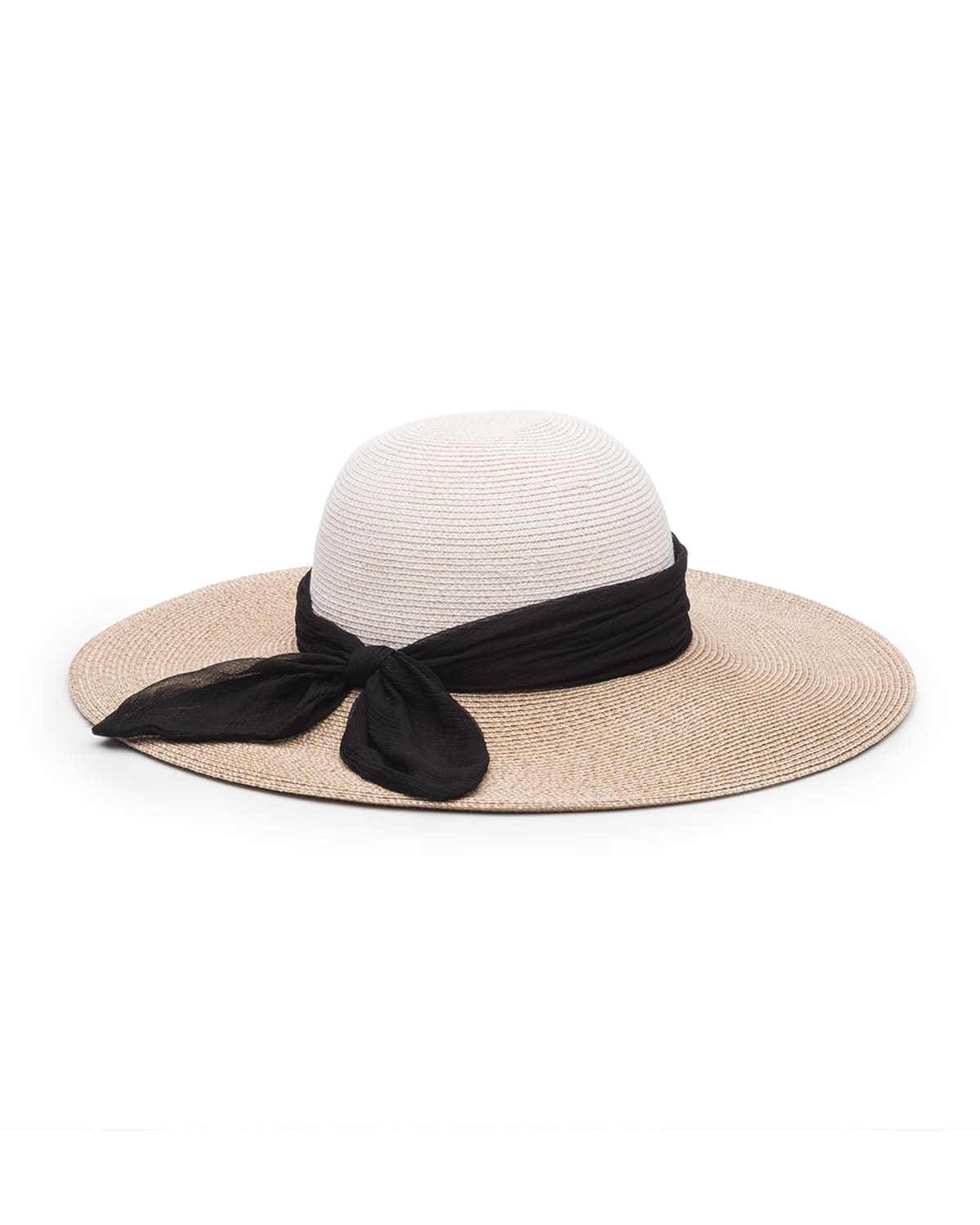 Eugenia Kim Honey Floppy Sun Hat W/ Scarf Band In Bone / Sand