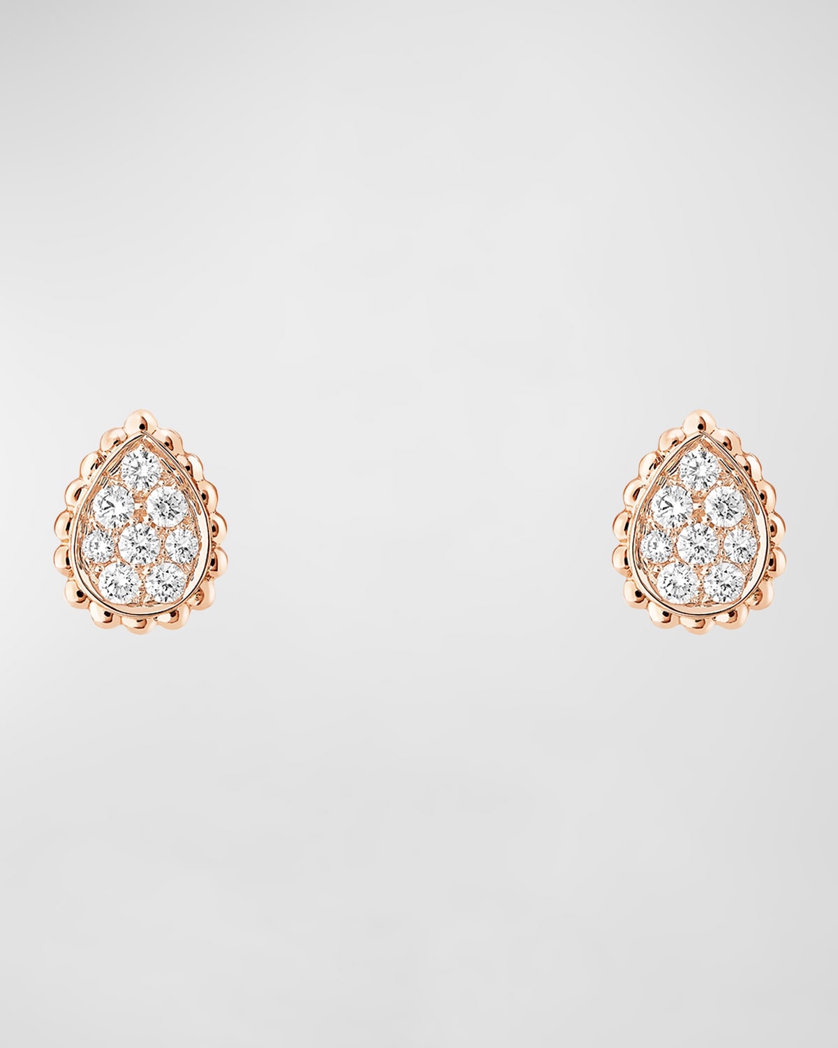 Serpent Boheme Pink Gold Diamond Stud Earrings