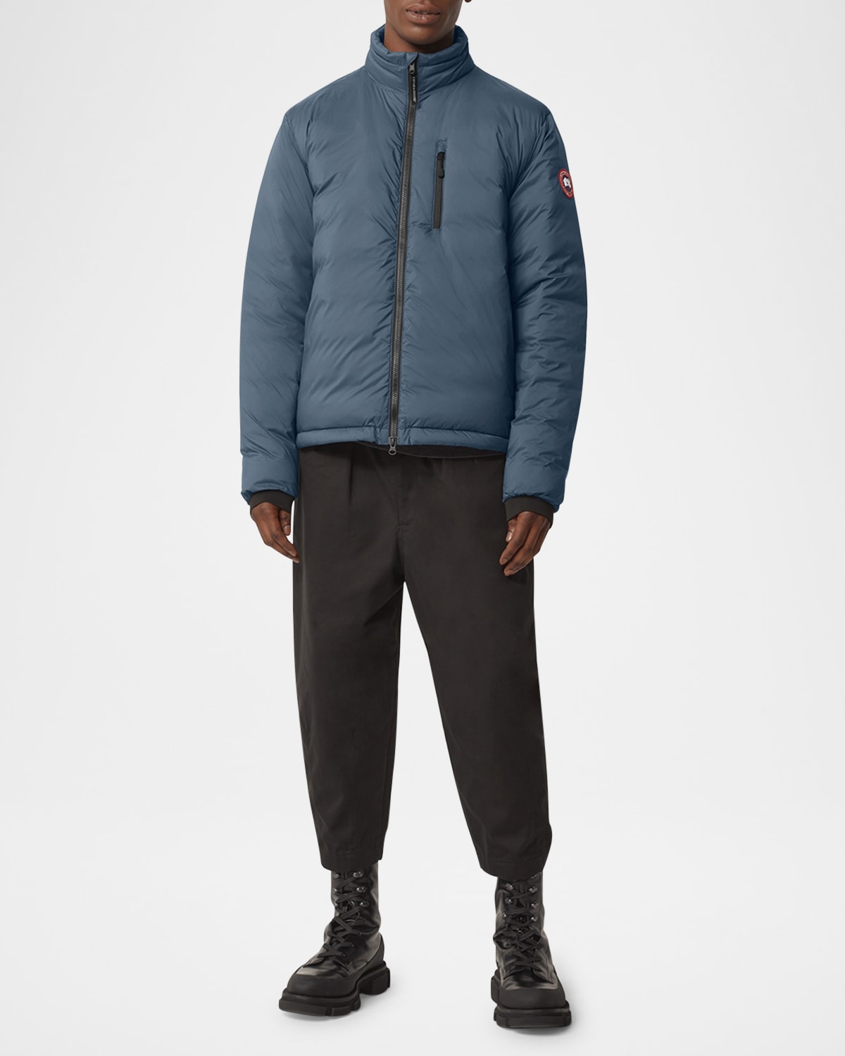 Canada Goose Men's Lodge Zip-front Puffer Coat In Ozone Blue