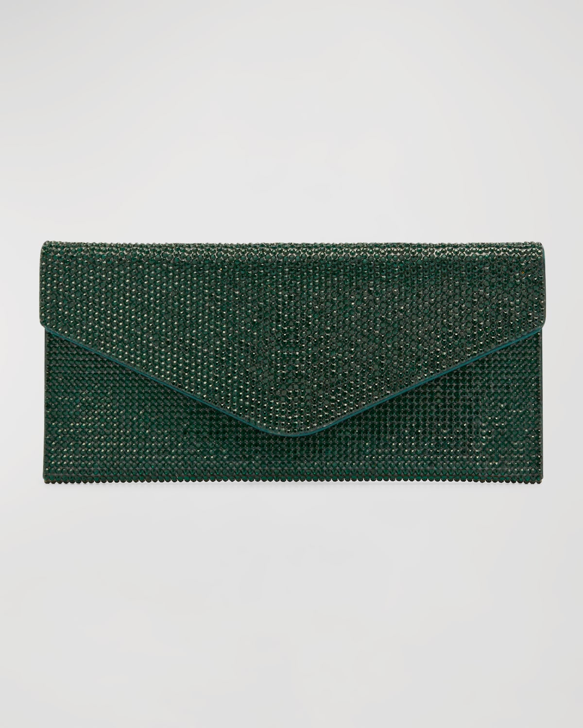 Judith Leiber Couture Beaded Envelope Clutch In Emerald