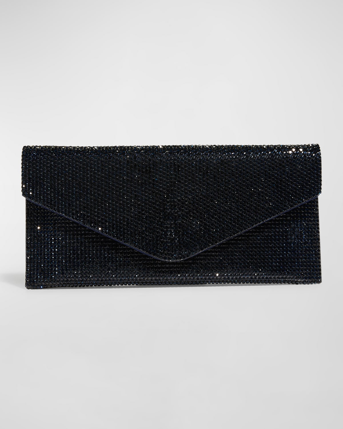 Judith Leiber Envelope Beaded Clutch Bag In Midnight Navy