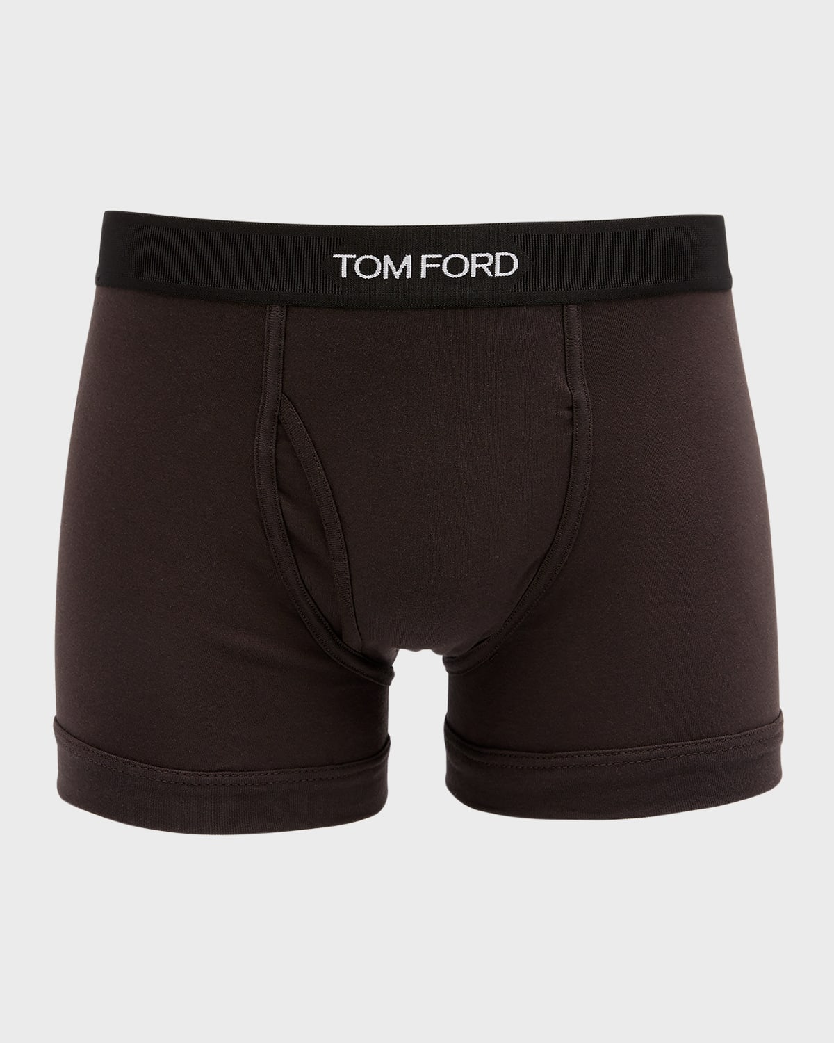 Shop Tom Ford Logo-trim Boxer Briefs In Ebony