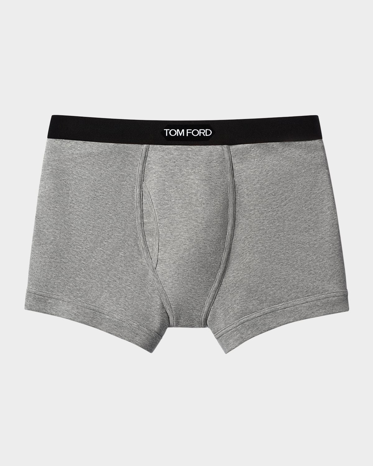 Shop Tom Ford Logo-trim Boxer Briefs In Gray