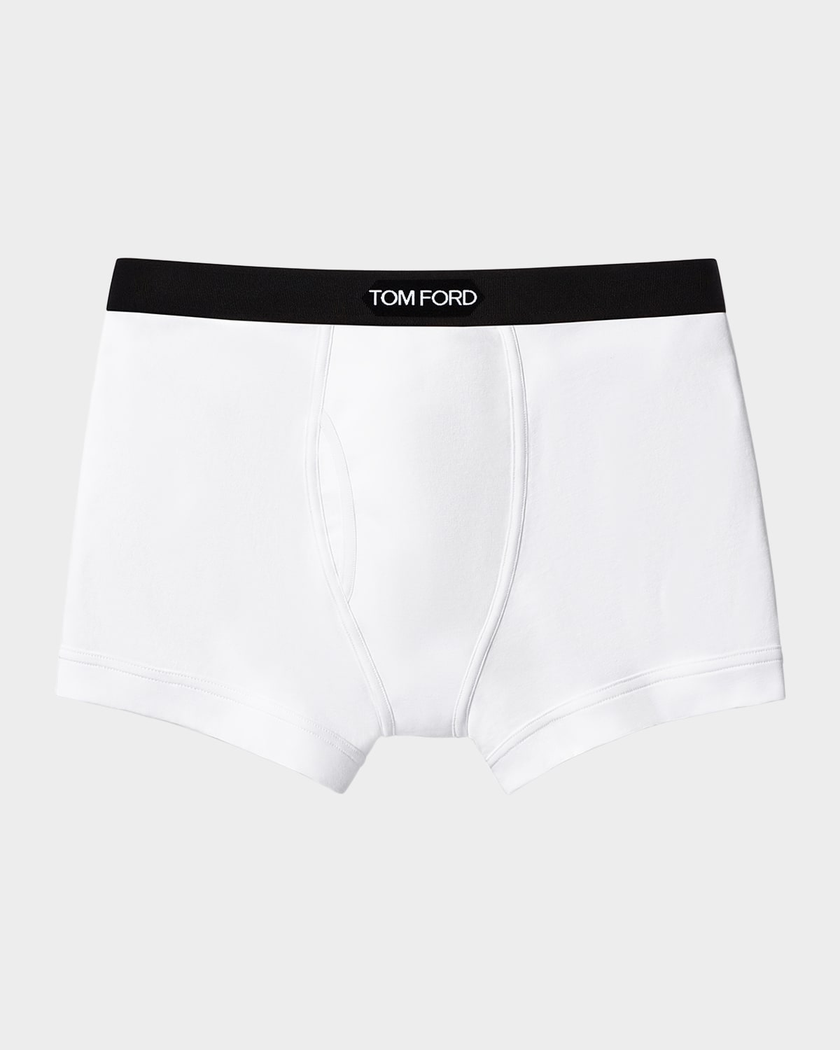Tom Ford Logo Waistband Stretch-cotton Boxer Shorts In White