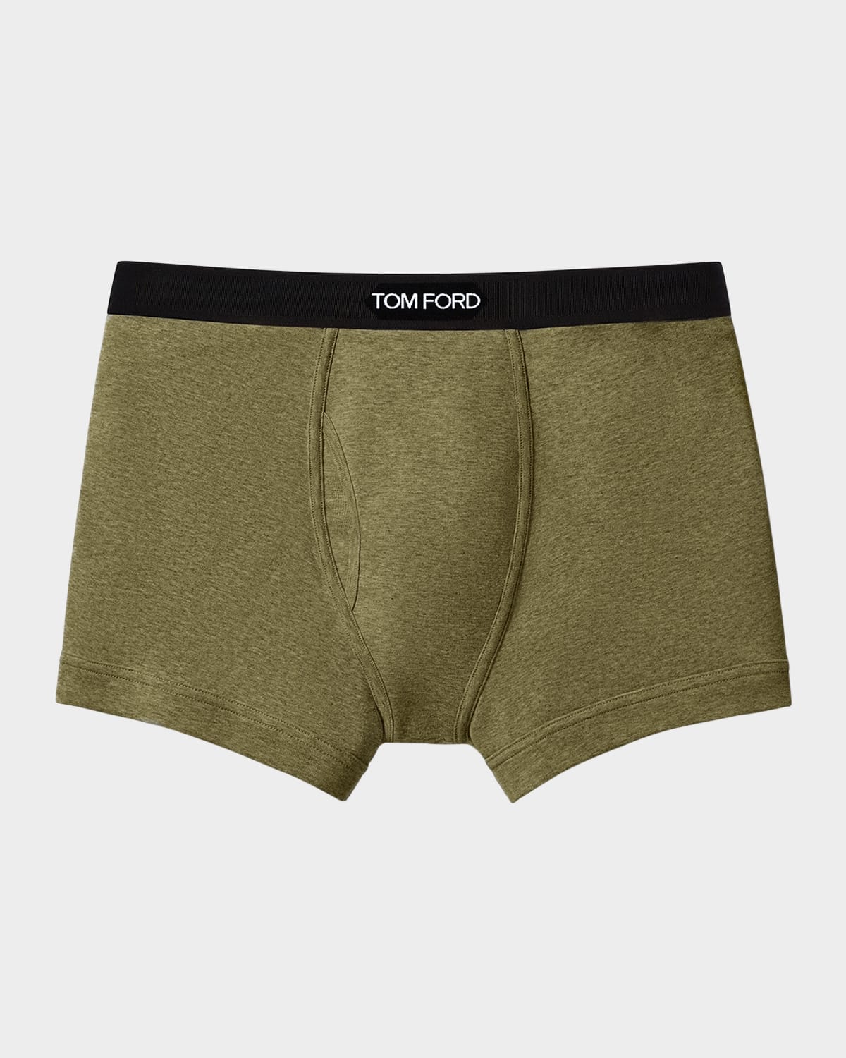Tom Ford Logo-trim Boxer Briefs In Dark Sage