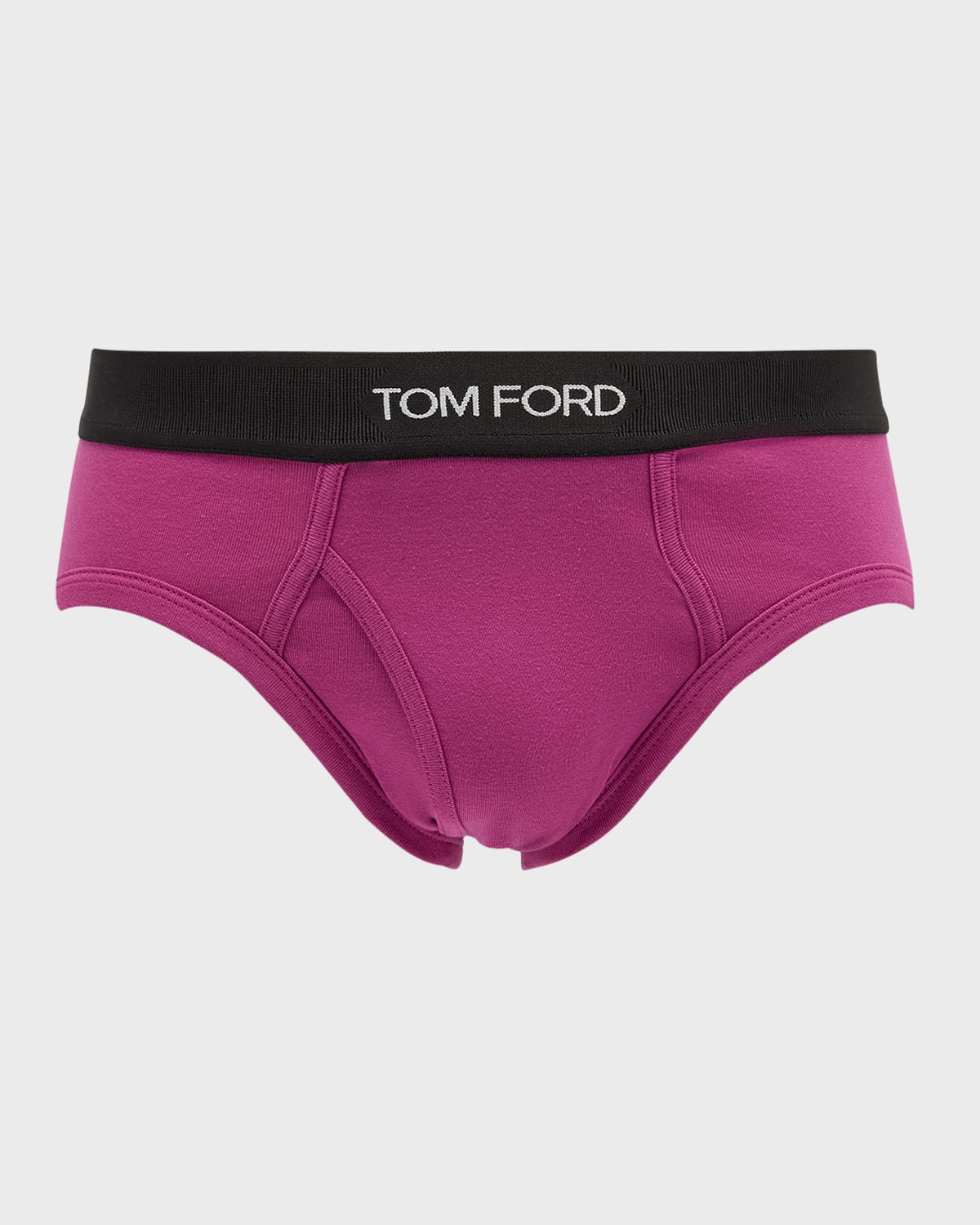 TOM FORD Men's 2-Pack Solid Jersey Logo-Waist Briefs