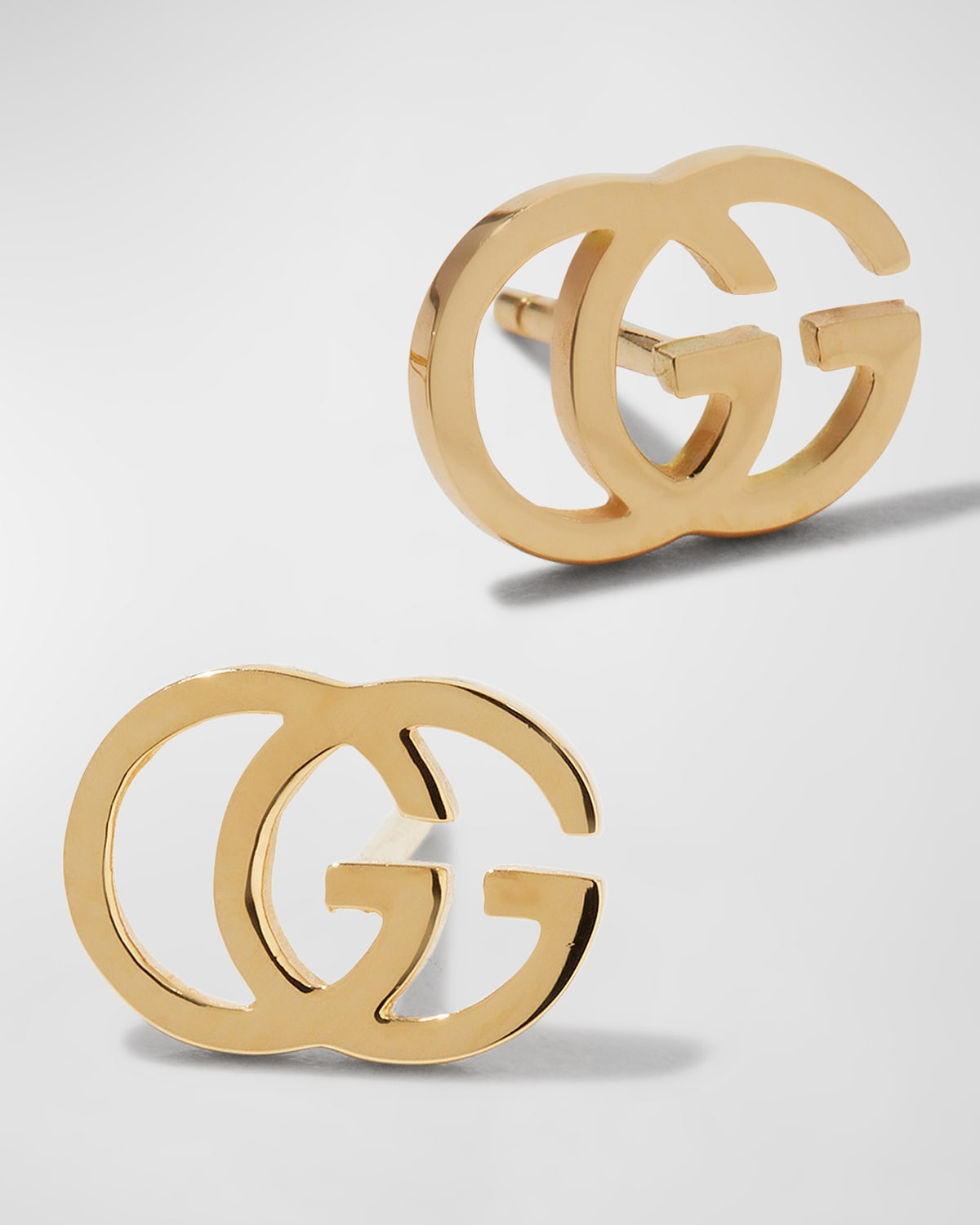 Gucci 18k Gold Running G Stud Earrings