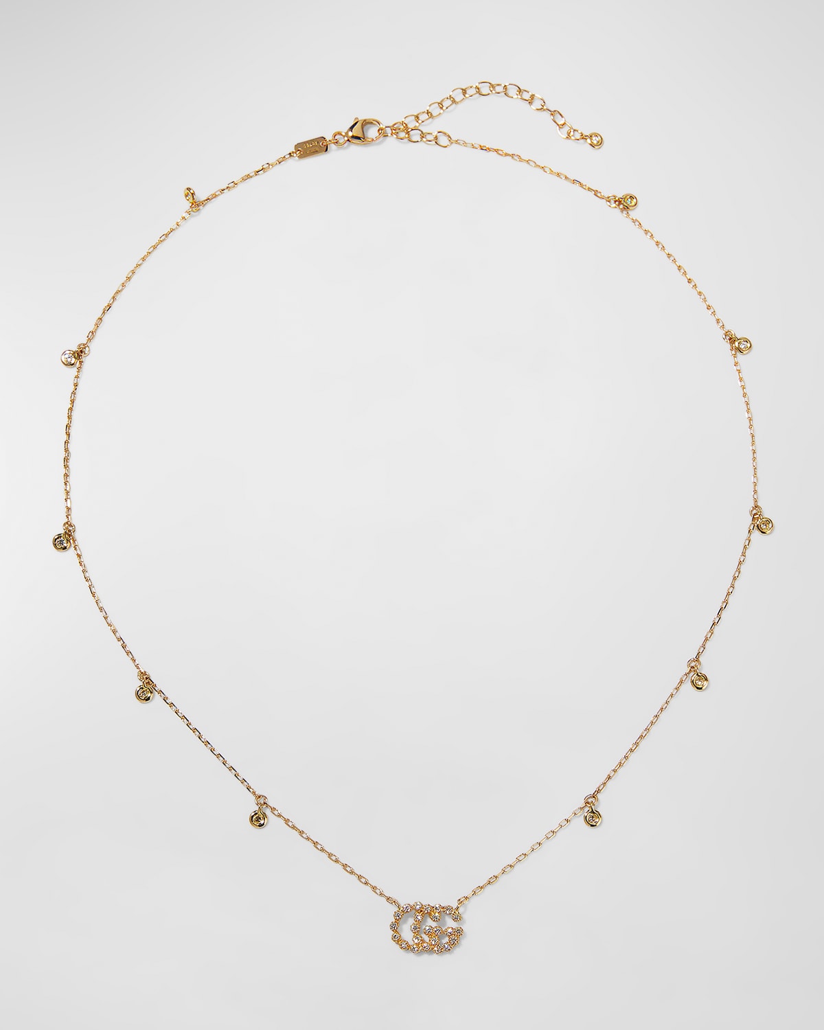 Gucci Gg Running 18k Gold Diamond Necklace