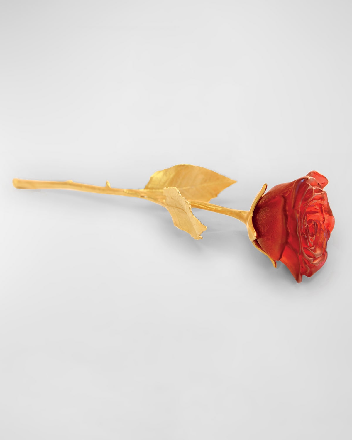 Daum Crystal Eternal Rose In Red In Red