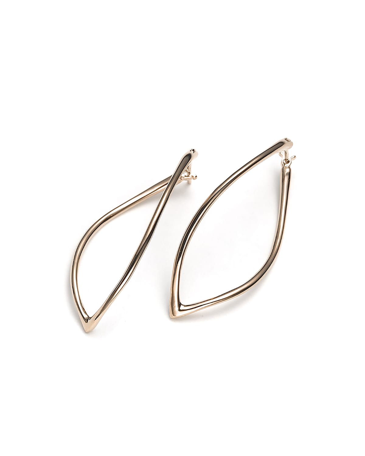 18k Rose Gold Navette Hoop Earrings
