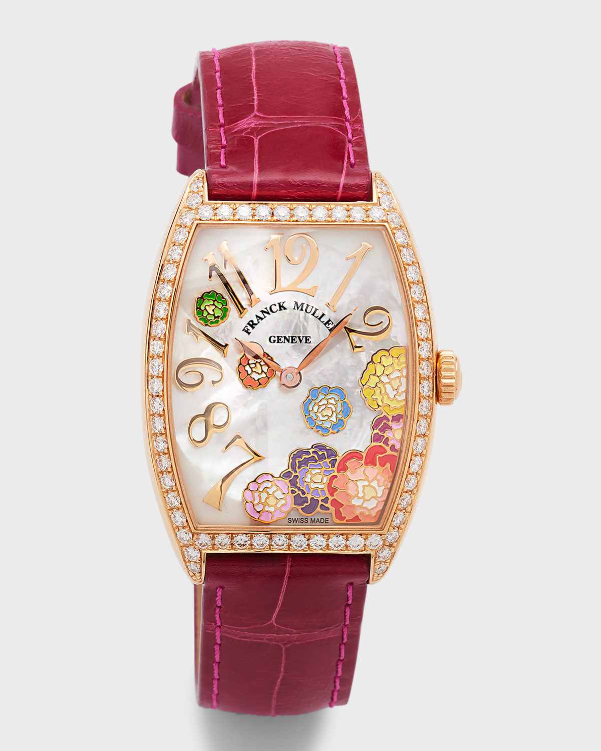 Franck Muller Limited Edition 43mm 18k Rose Gold Mother-of-pearl Color Dreams Watch With Alligator Strap