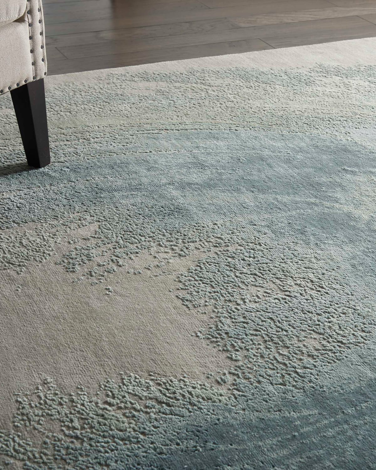 Nourcouture Angelique Hand-knotted Rug, 9' X 12' In Beige/seafoam