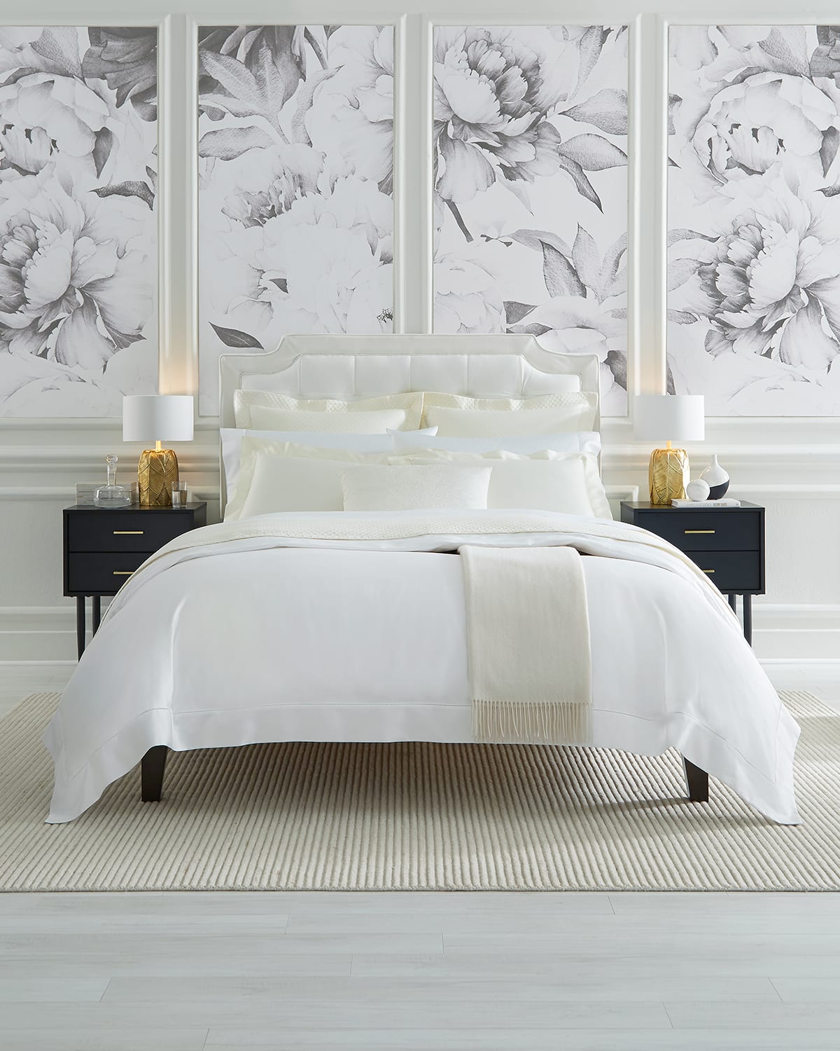 Sferra 1020tc Egyptian Cotton Full/queen Duvet Cover In White