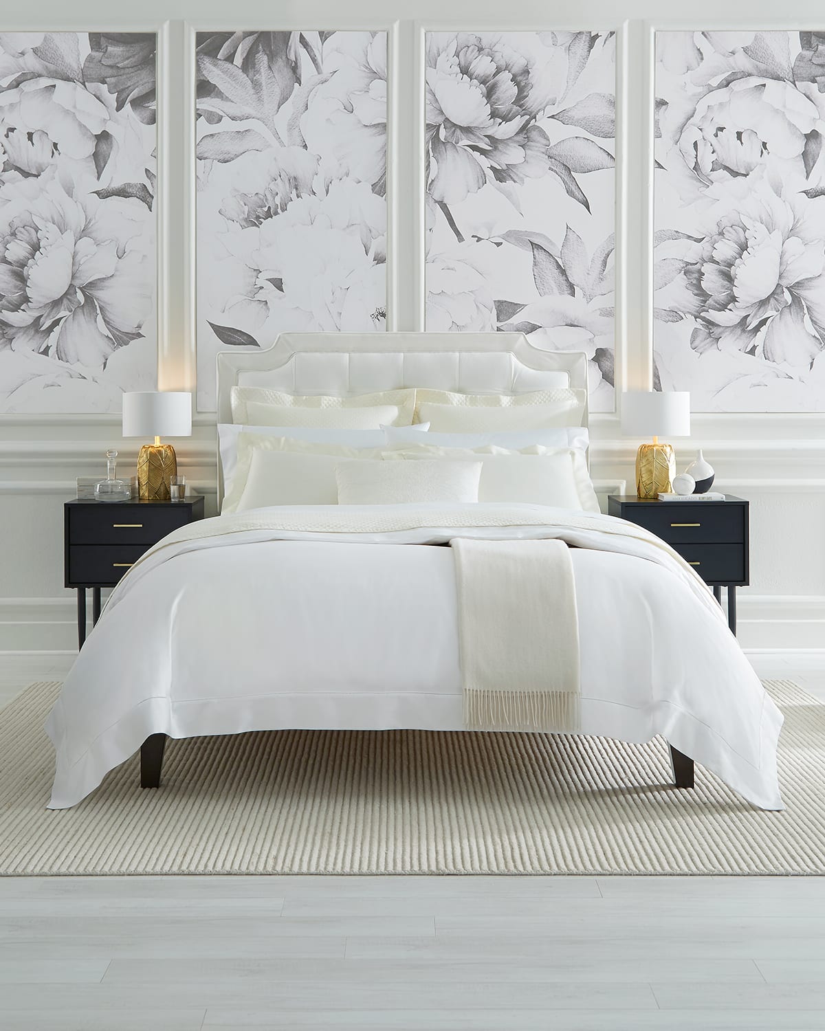 Sferra 1020tc Egyptian Cotton Full/queen Duvet Cover In Ivory