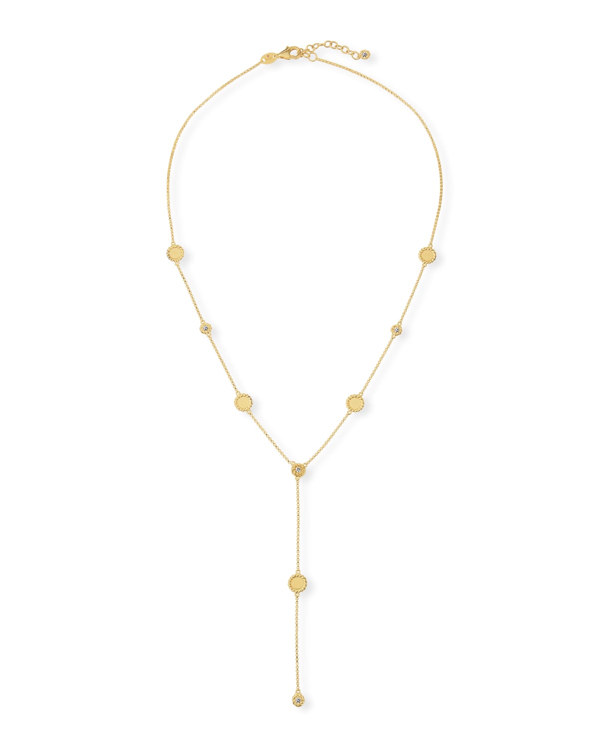 Roberto Coin Barocco Braid 18k Diamond Y-drop Necklace
