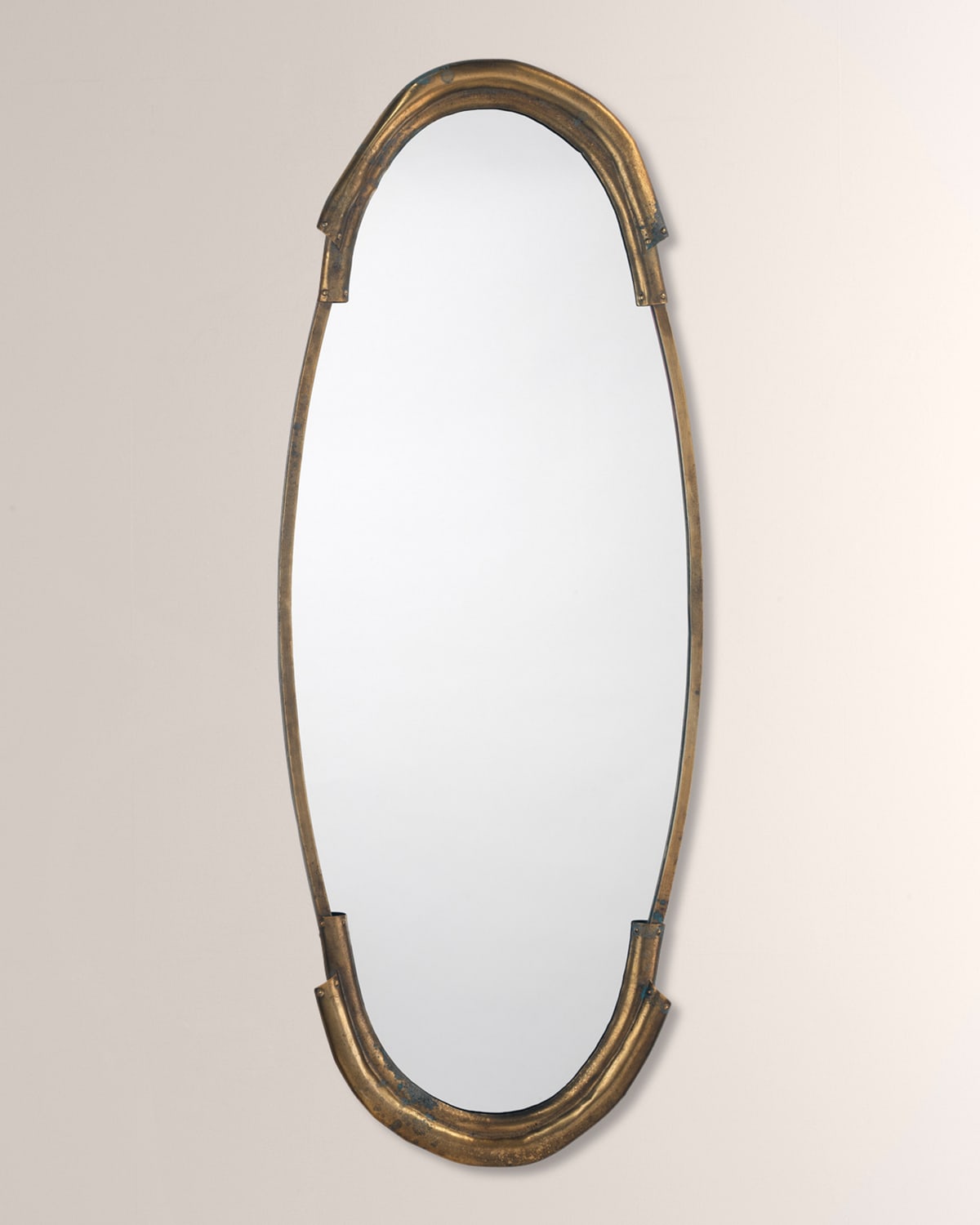 Jamie Young Margaux Mirror In Antiqued Brass In Brown