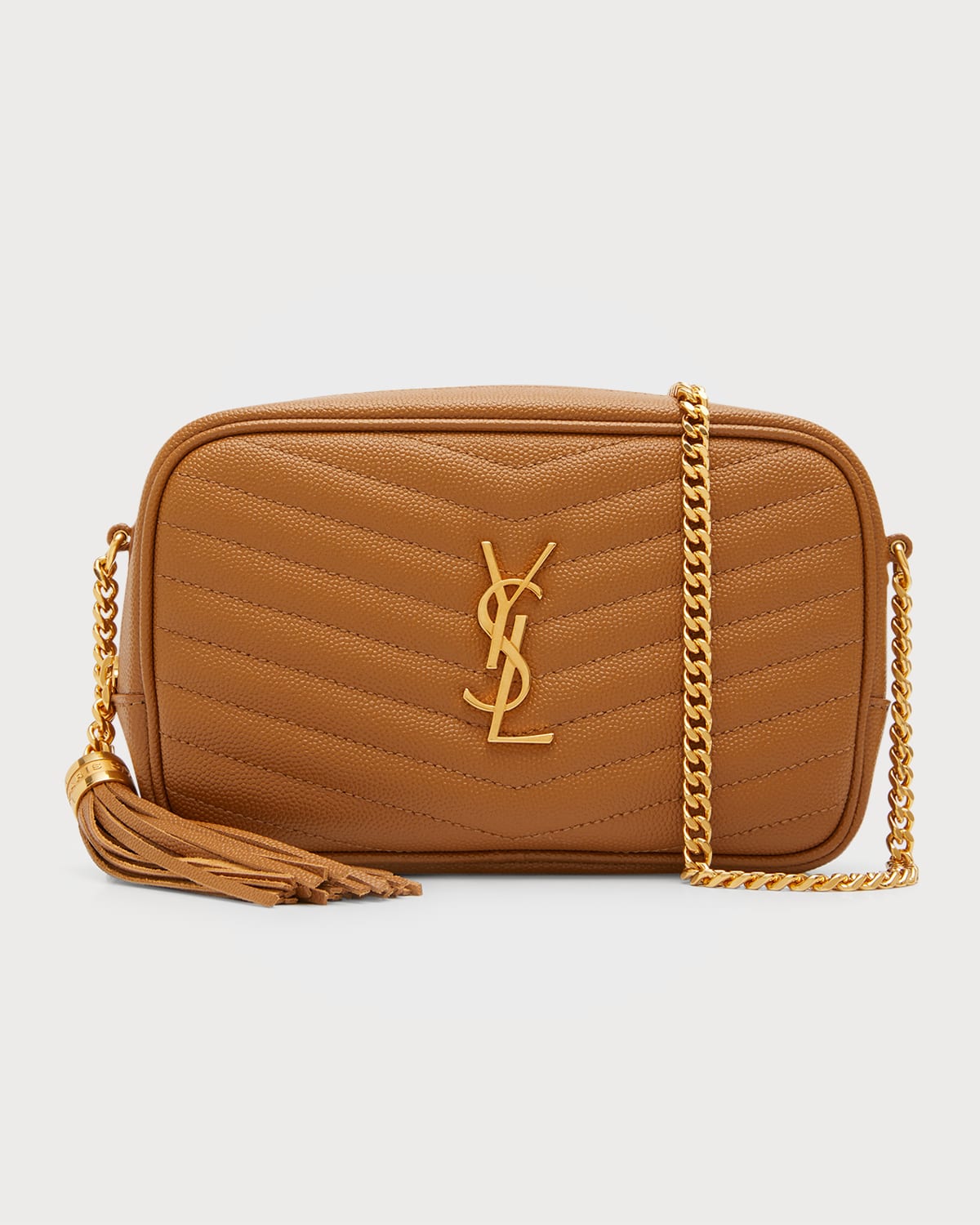 Saint Laurent Lou Mini Grain De Poudre Embossed Leather Quilted Crossbody  Bag (Shoulder bags,Cross Body Bags)