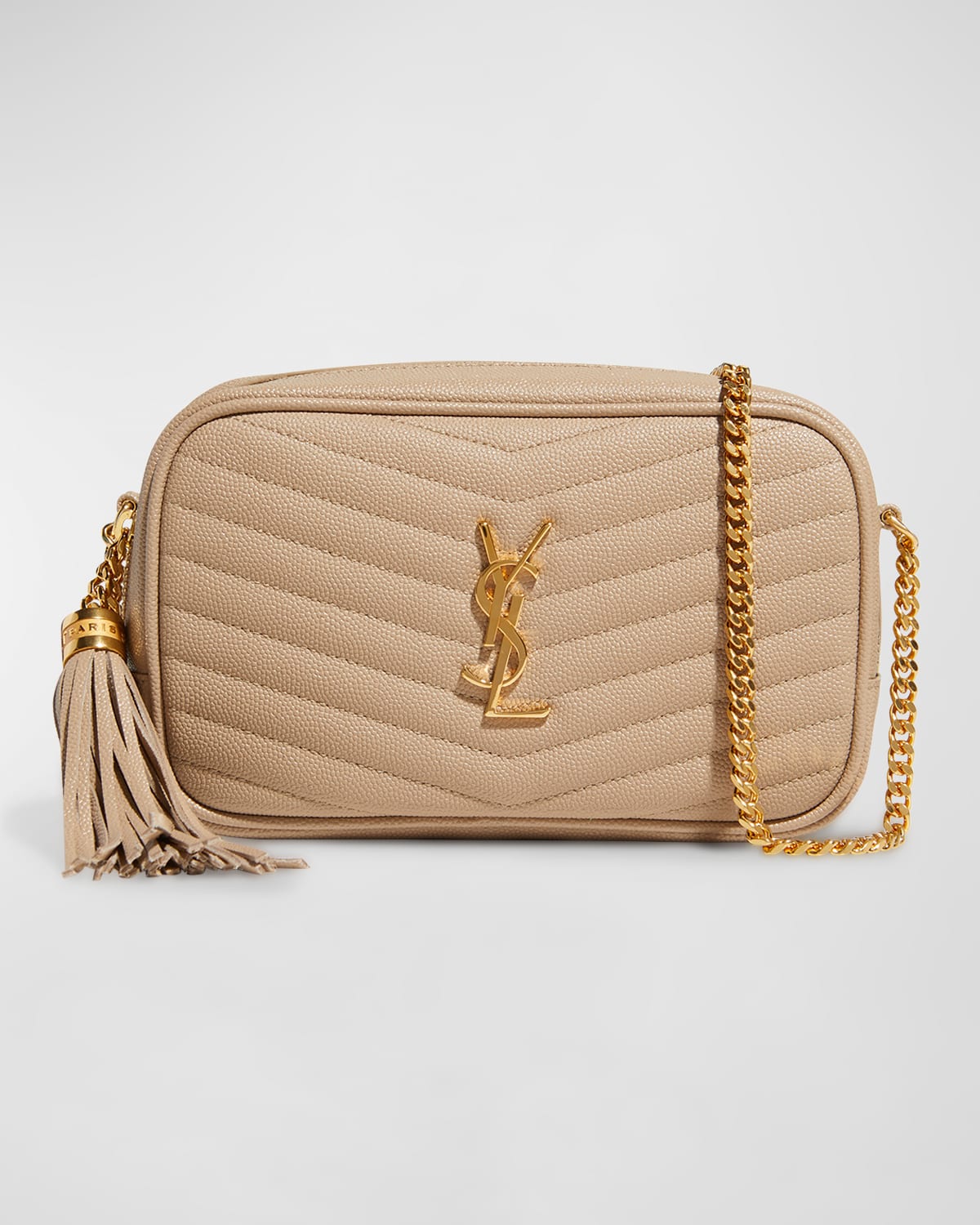 Saint Laurent Saint Laurent Grain de Poudre Classic Monogram Cassandre Clutch Nude Powder