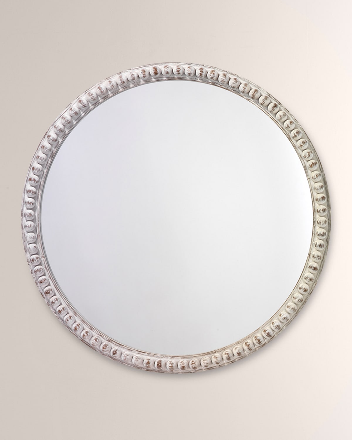 Jamie Young Audrey Beaded Mirror In White Wood In White