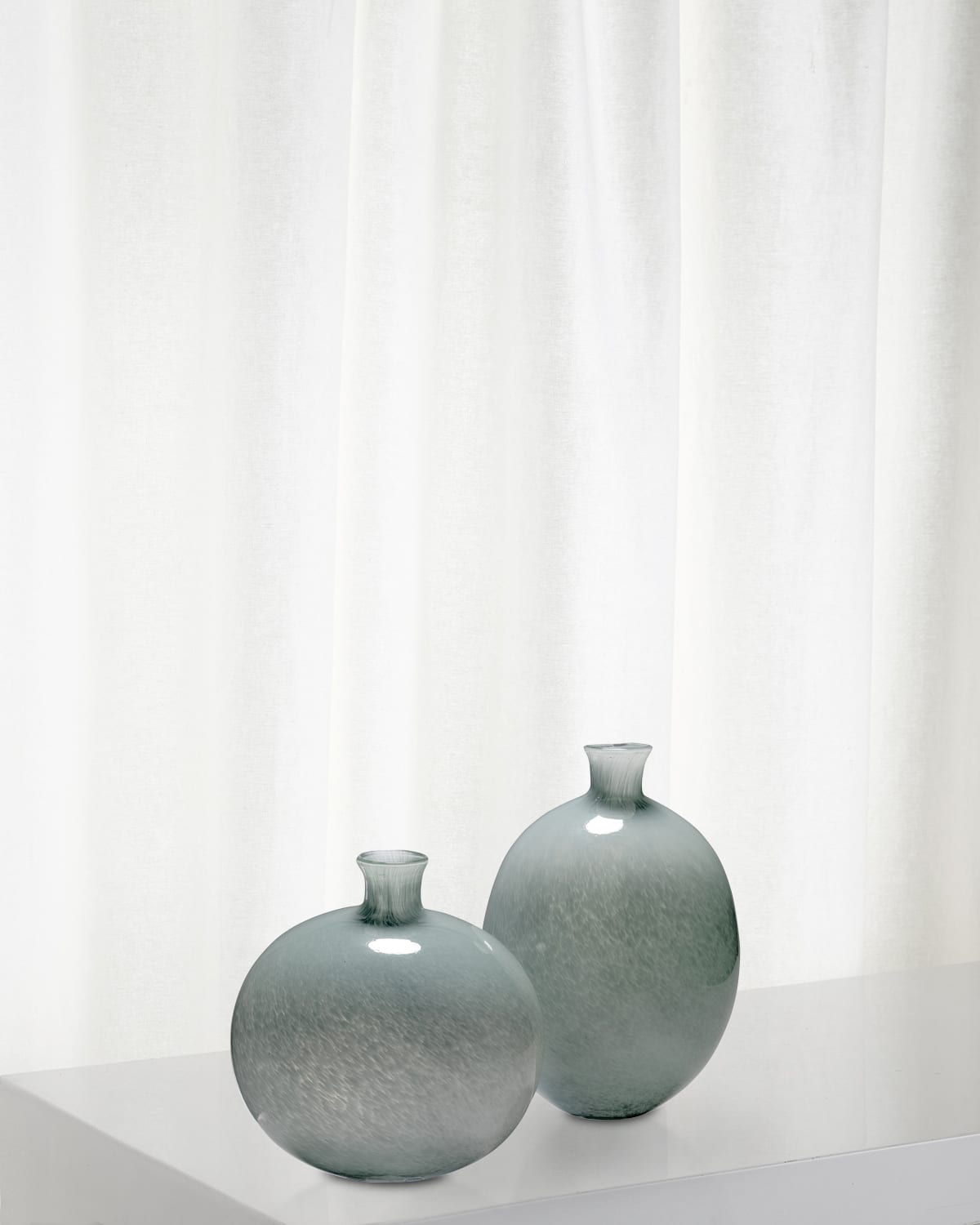 Shop Jamie Young Minx Decorative Vases In Grey Glass, Set Of 2 In Blue