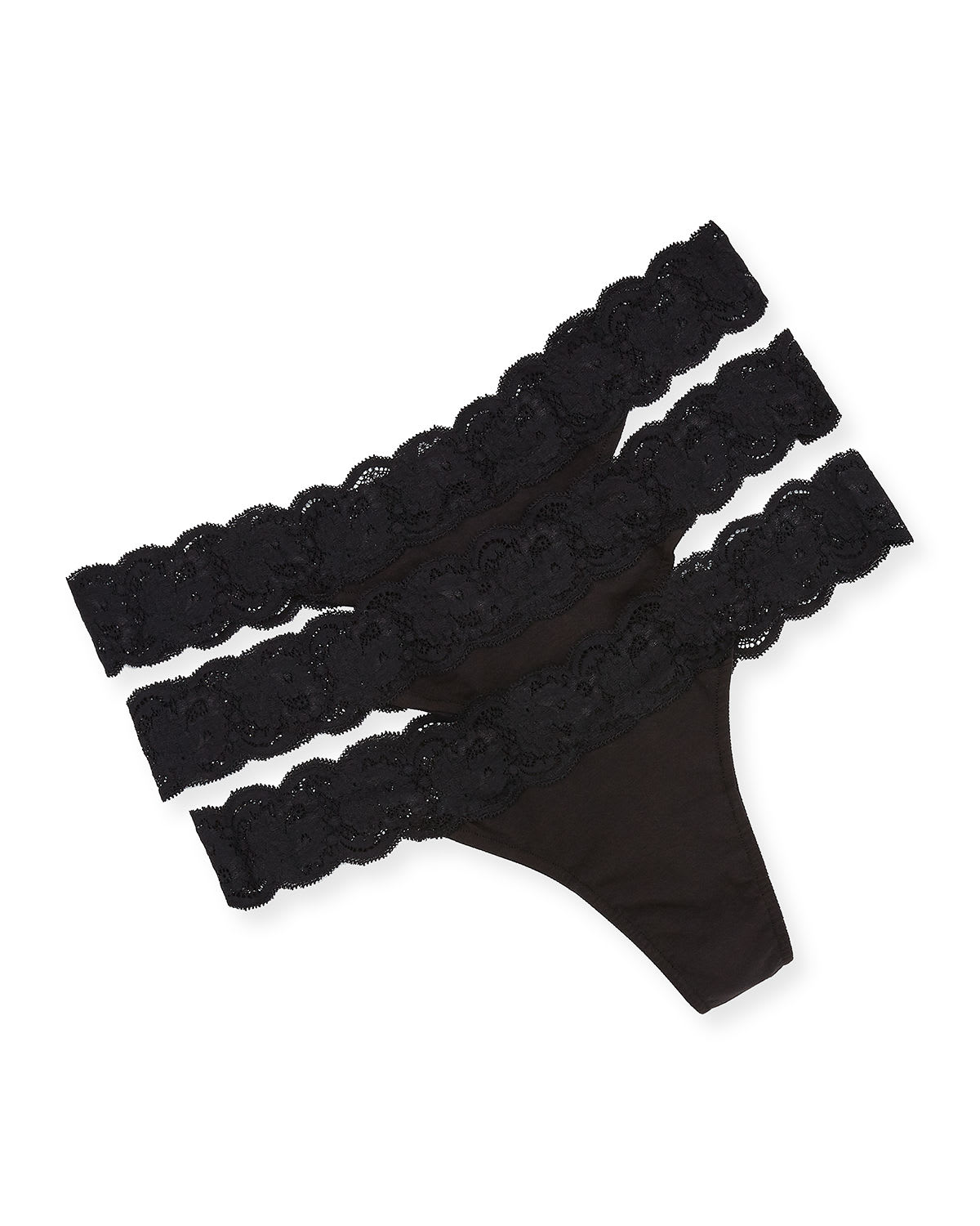 Cosabella Maternity Never Say Never Thong 3-pack In Blk Blk Blk