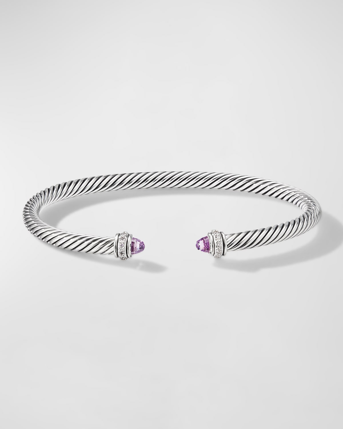 David Yurman 18kt Yellow Gold And Sterling Silver Cable Classics Pearl Bracelet In Amethyst
