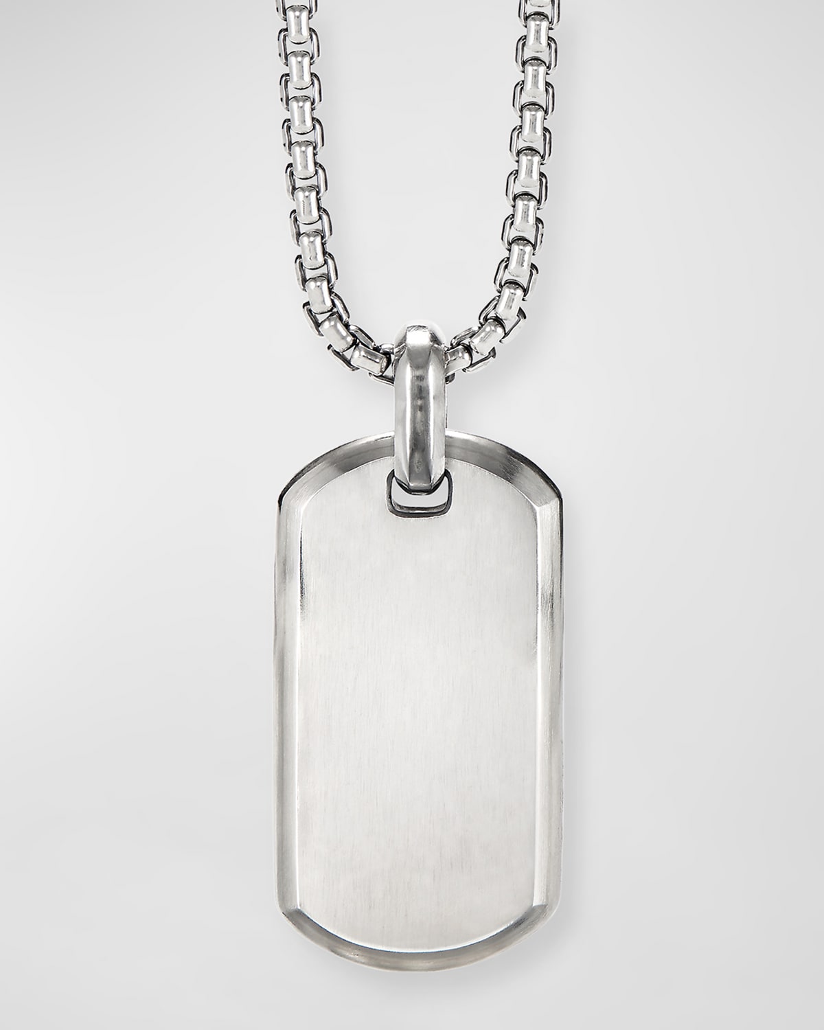 Men's Streamline Tag Pendant in Silver, 35mm