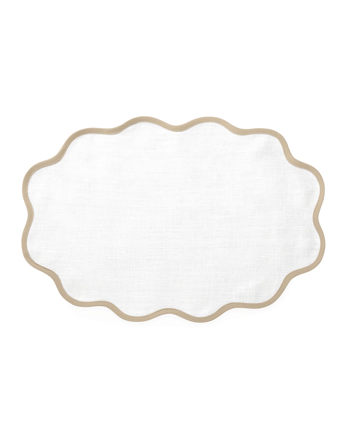 Matouk Casual Couture Scallop Placemats, Set Of 4 In Oat